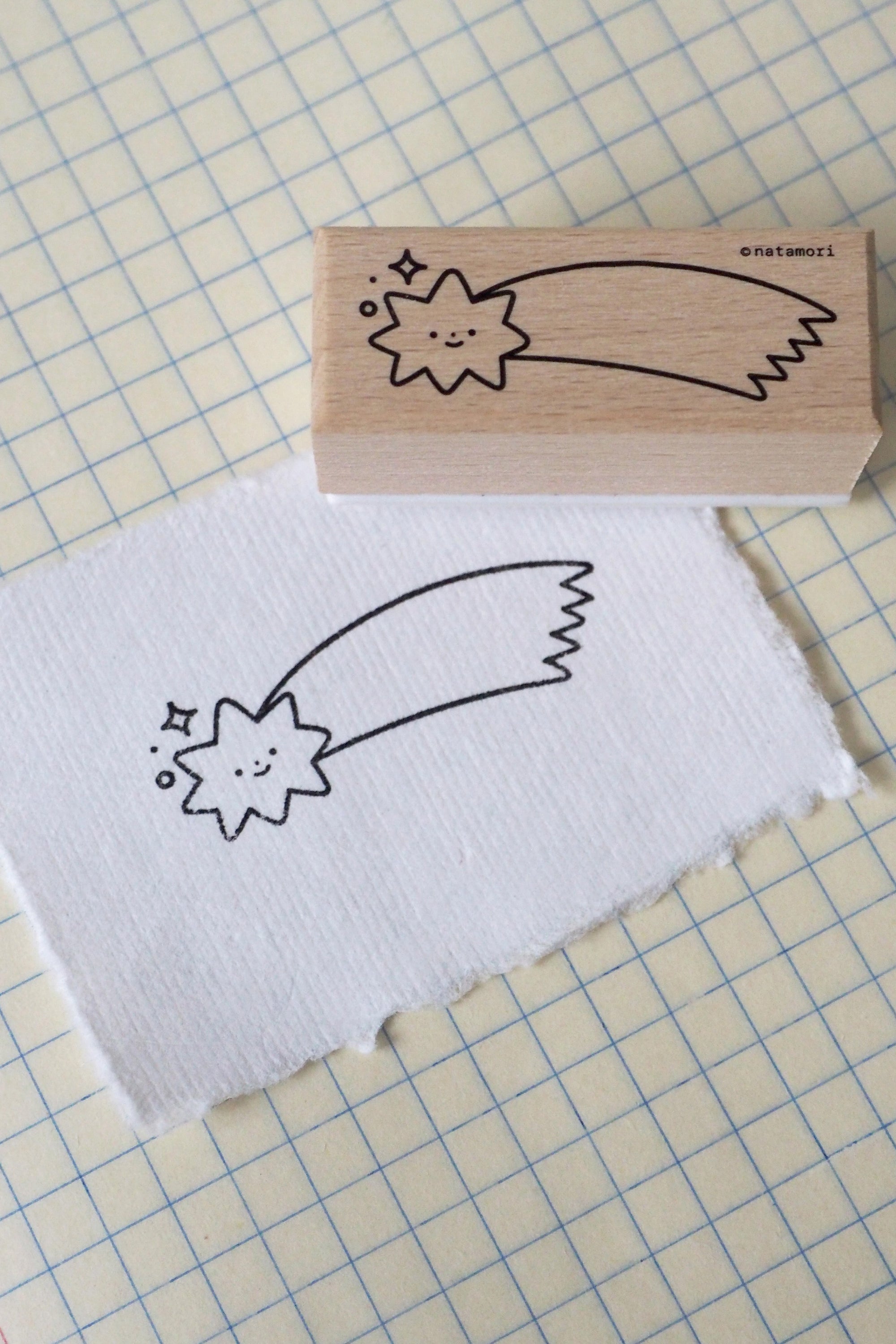 Shooting Star Rubber Stamp