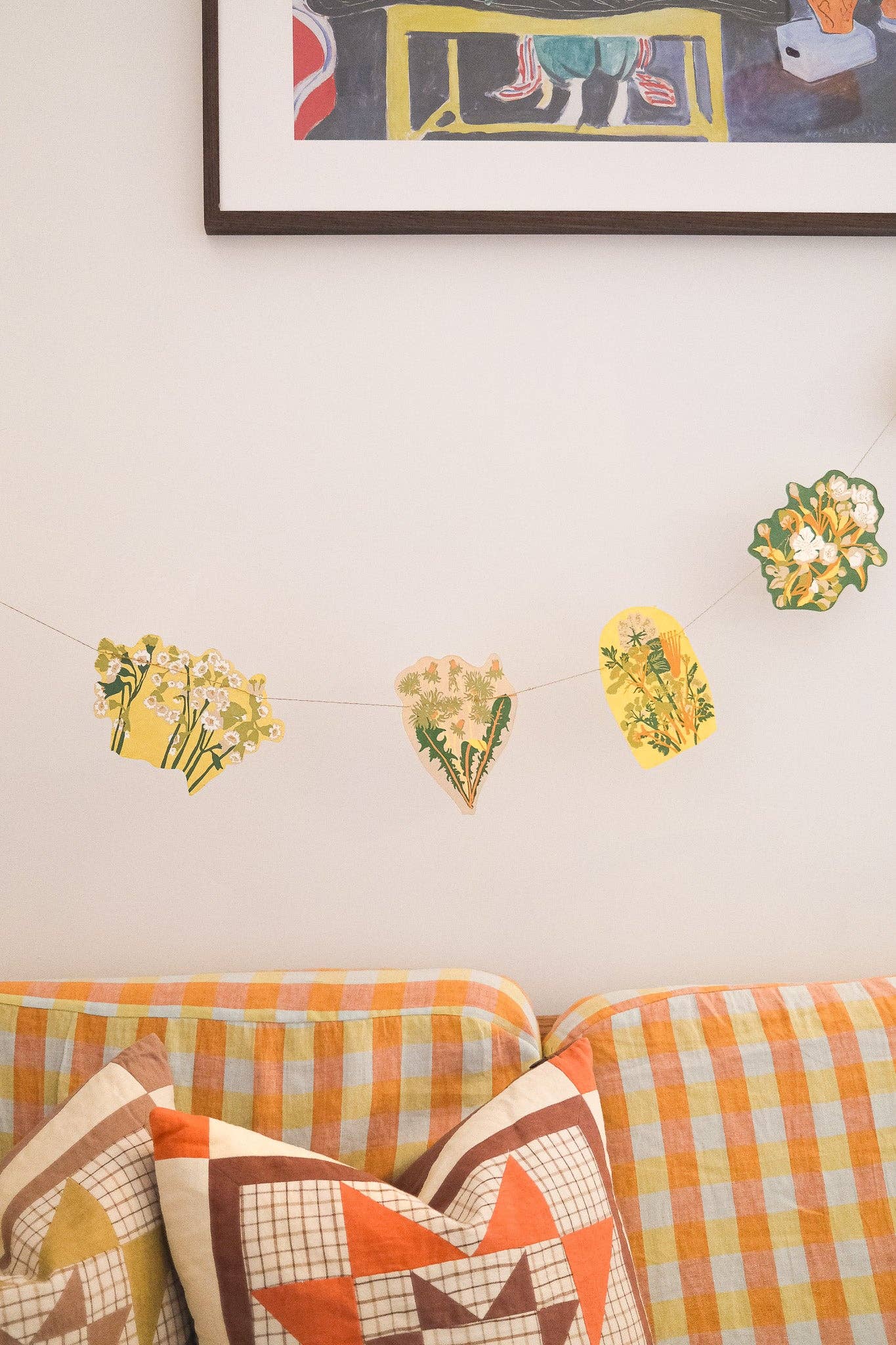 Spring Blooms Screen Printed and Sewn Garland