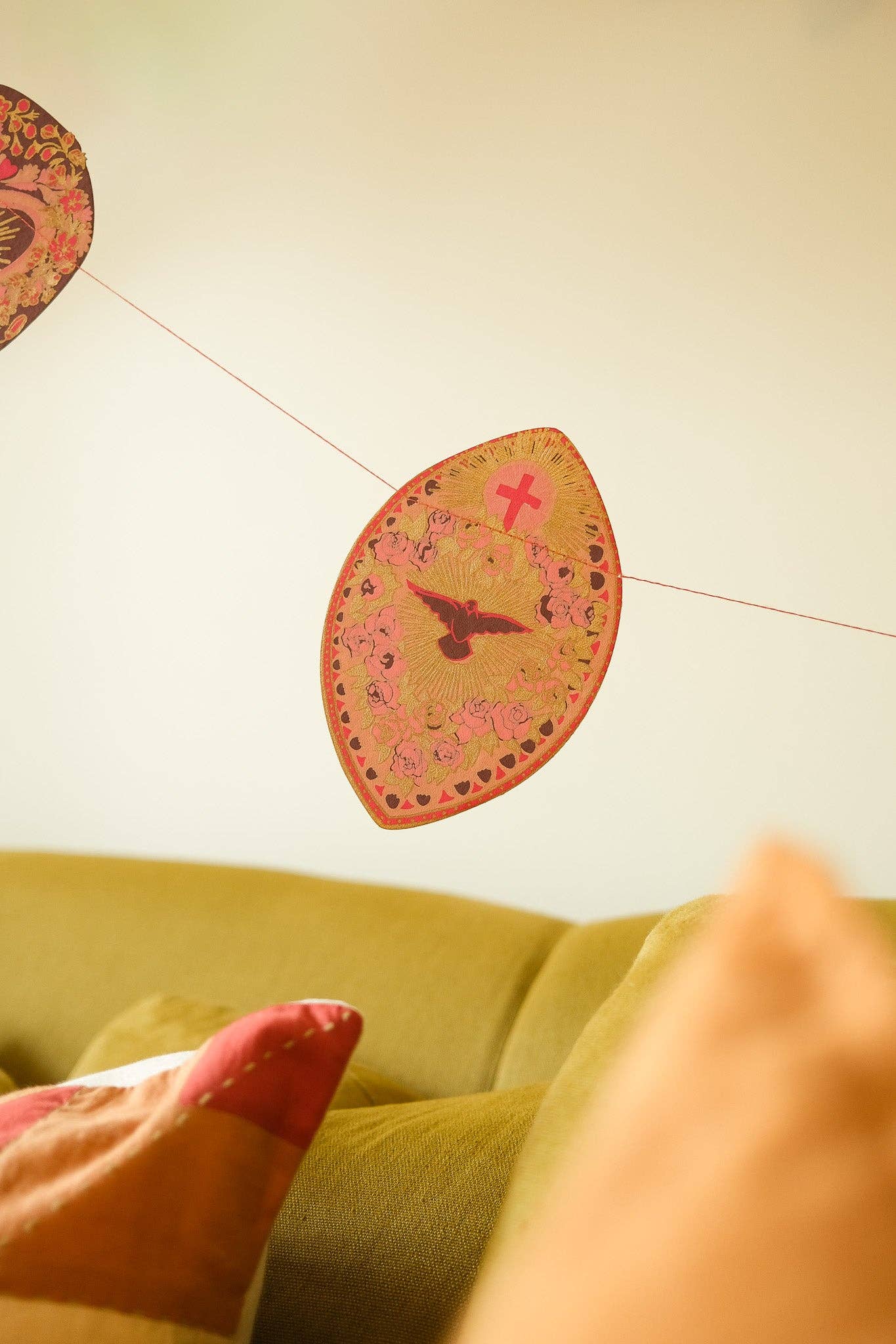 Saint Valentine Screen Printed and Sewn Garland