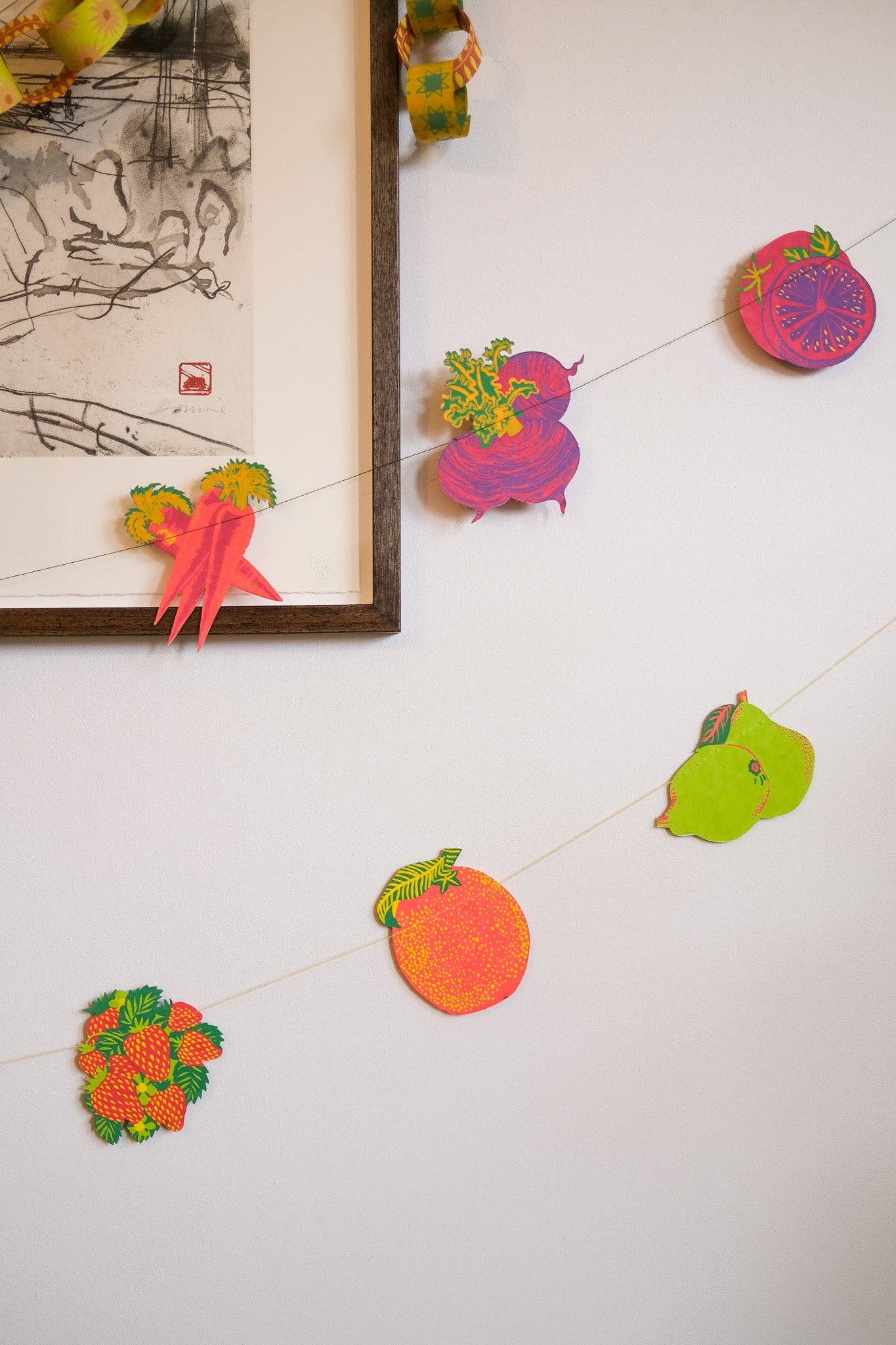 Vegetables Screen Printed and Sewn Garland