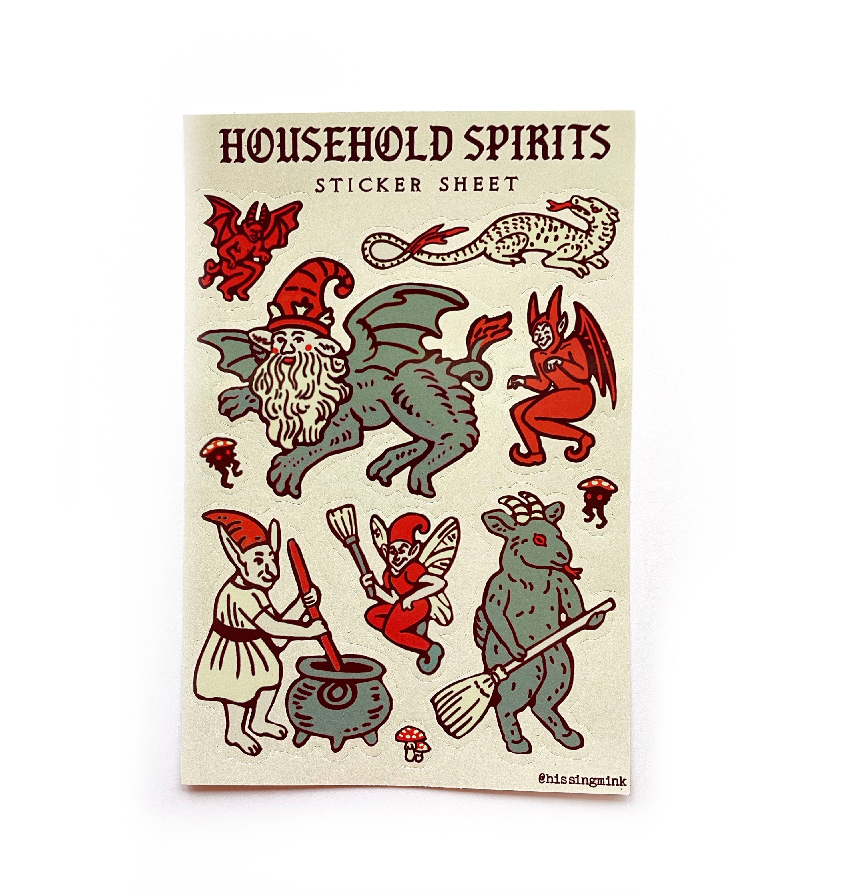 Feuille D'Autocollants 'Household Spirits'