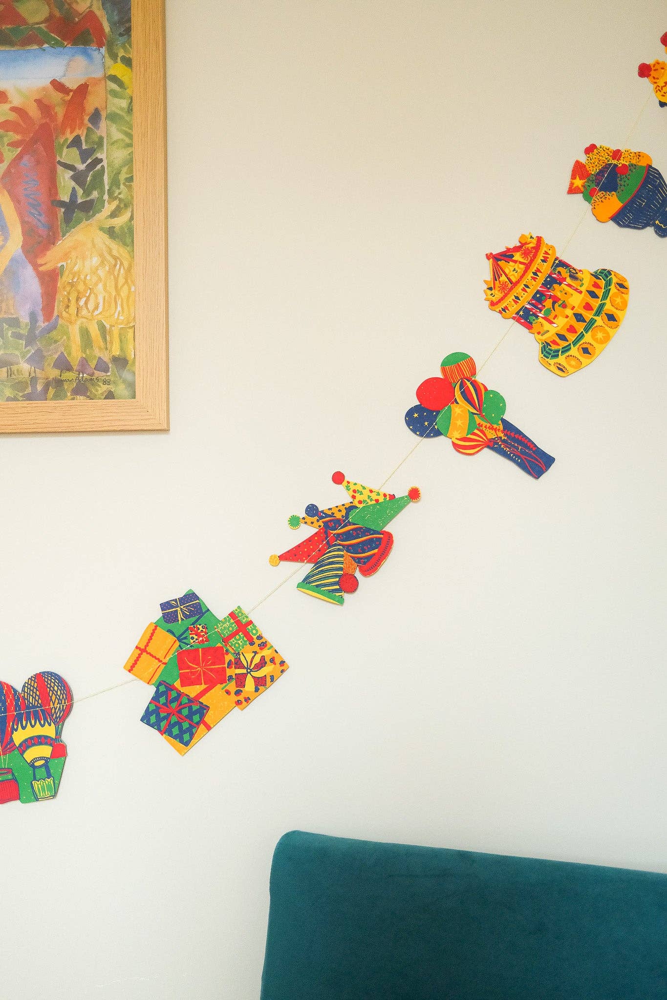 Birthday Party Screen Printed and Sewn Garland