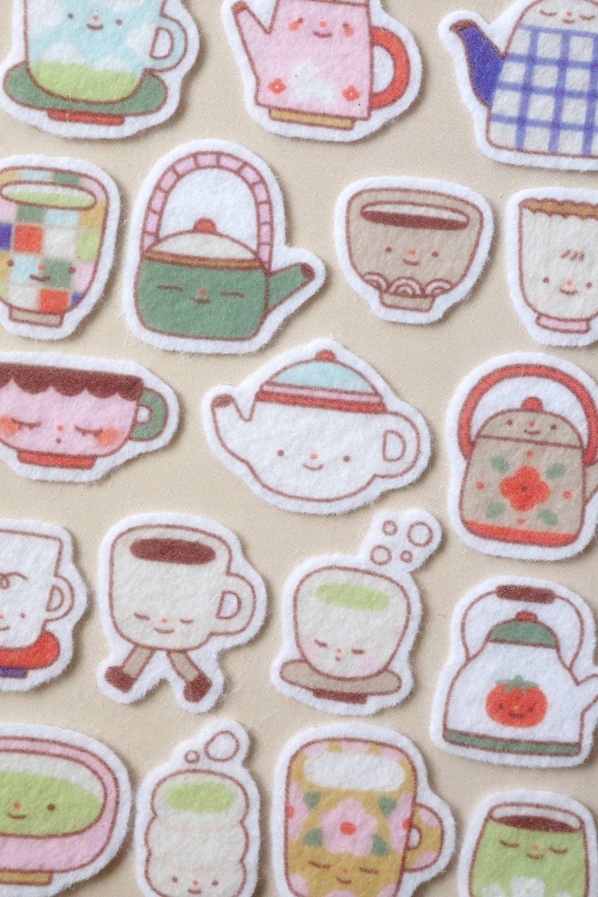 Warm sips - felt sticker sheet