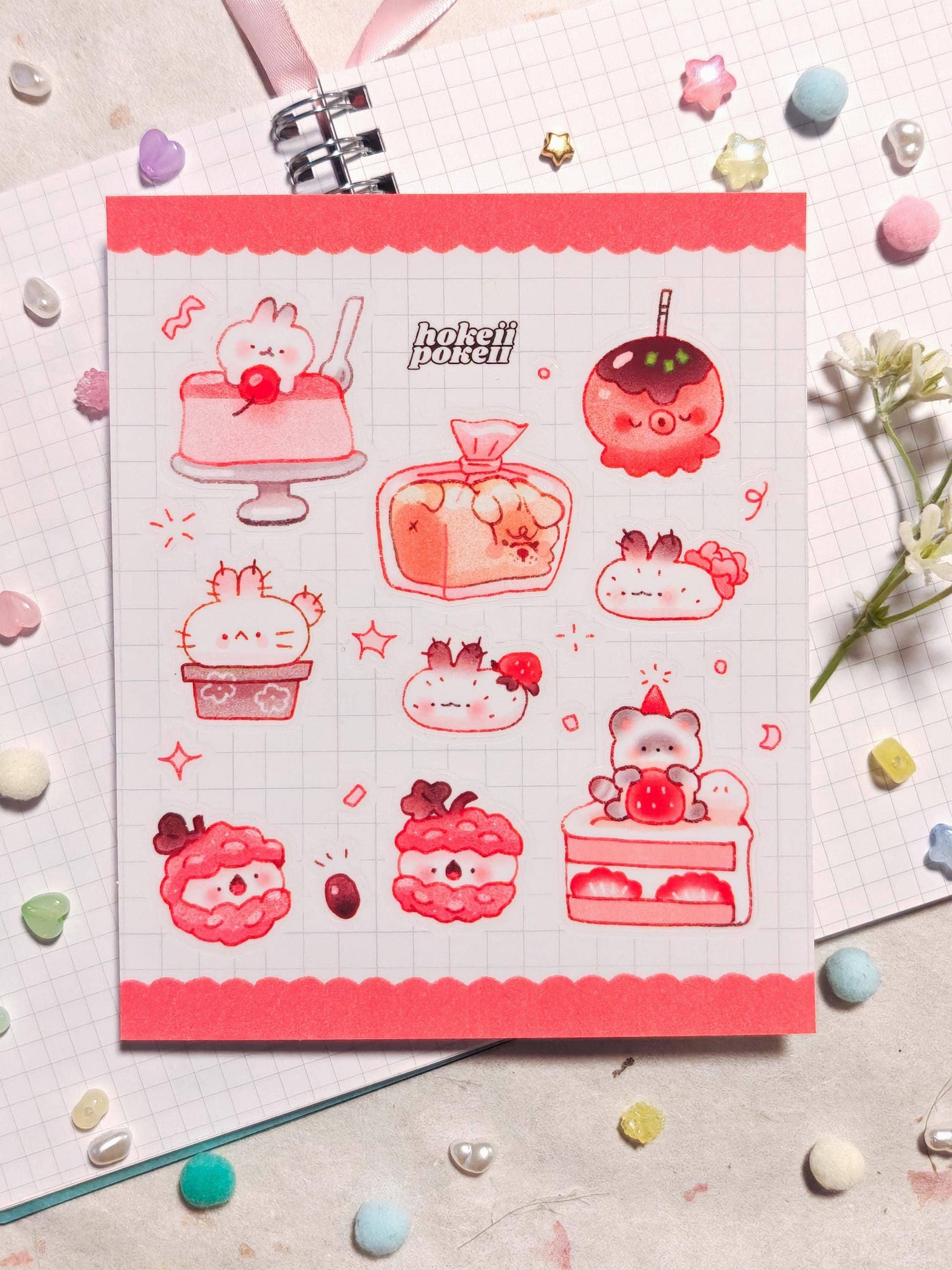 Feuille D'autocollants transparent 'Munchie Friends'