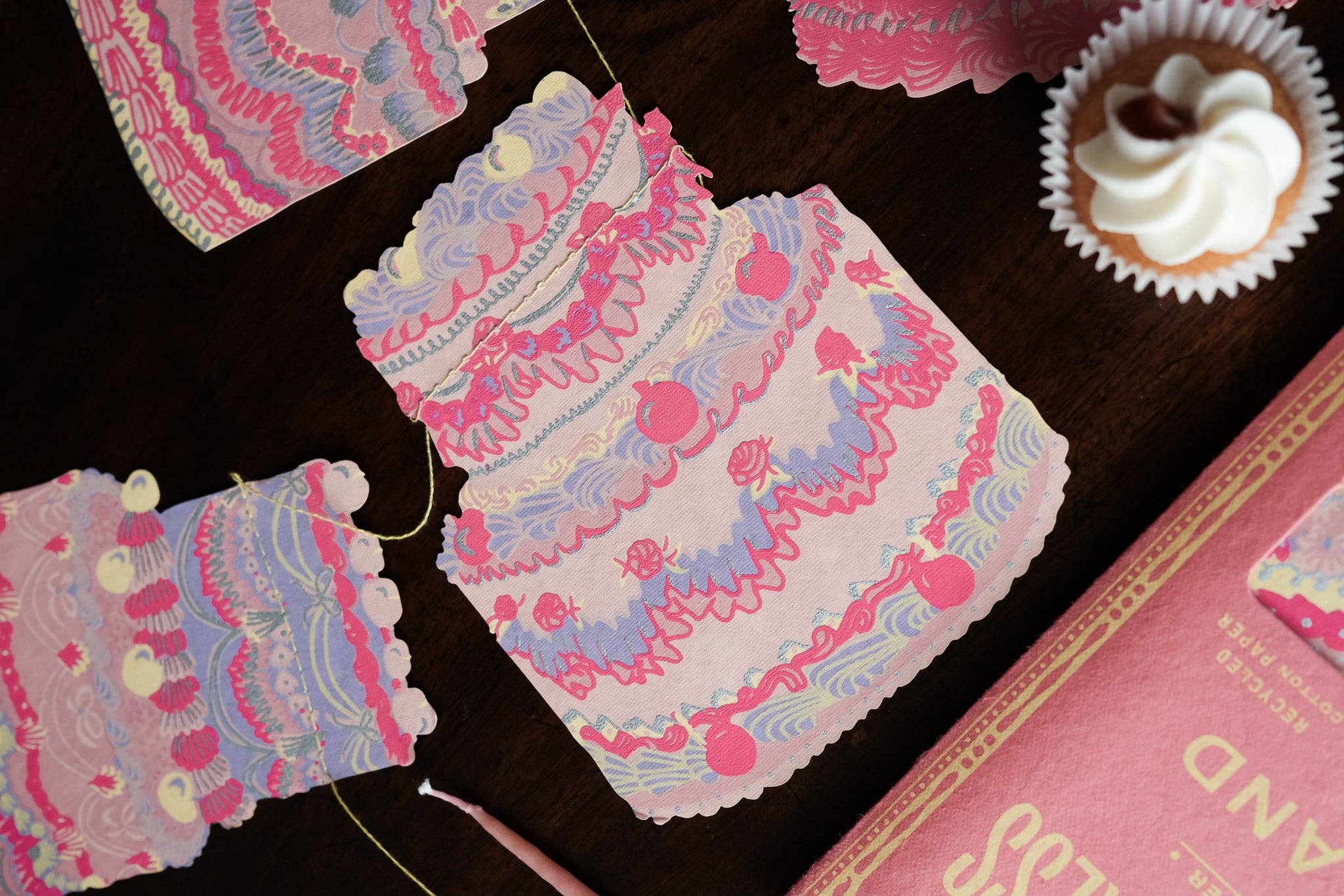 Celebration Cakes Screen Printed and Sewn Garland
