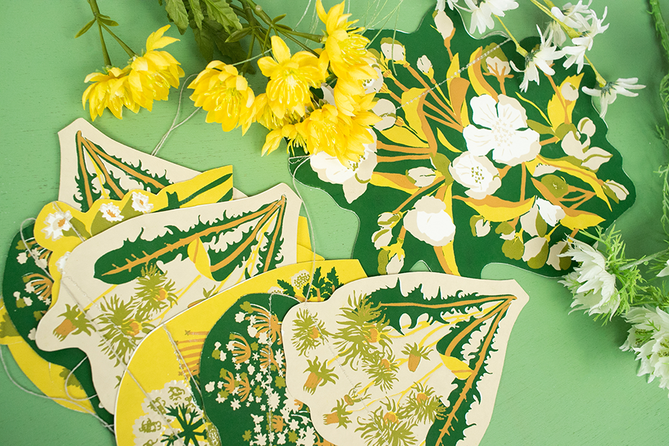 Spring Blooms Screen Printed and Sewn Garland