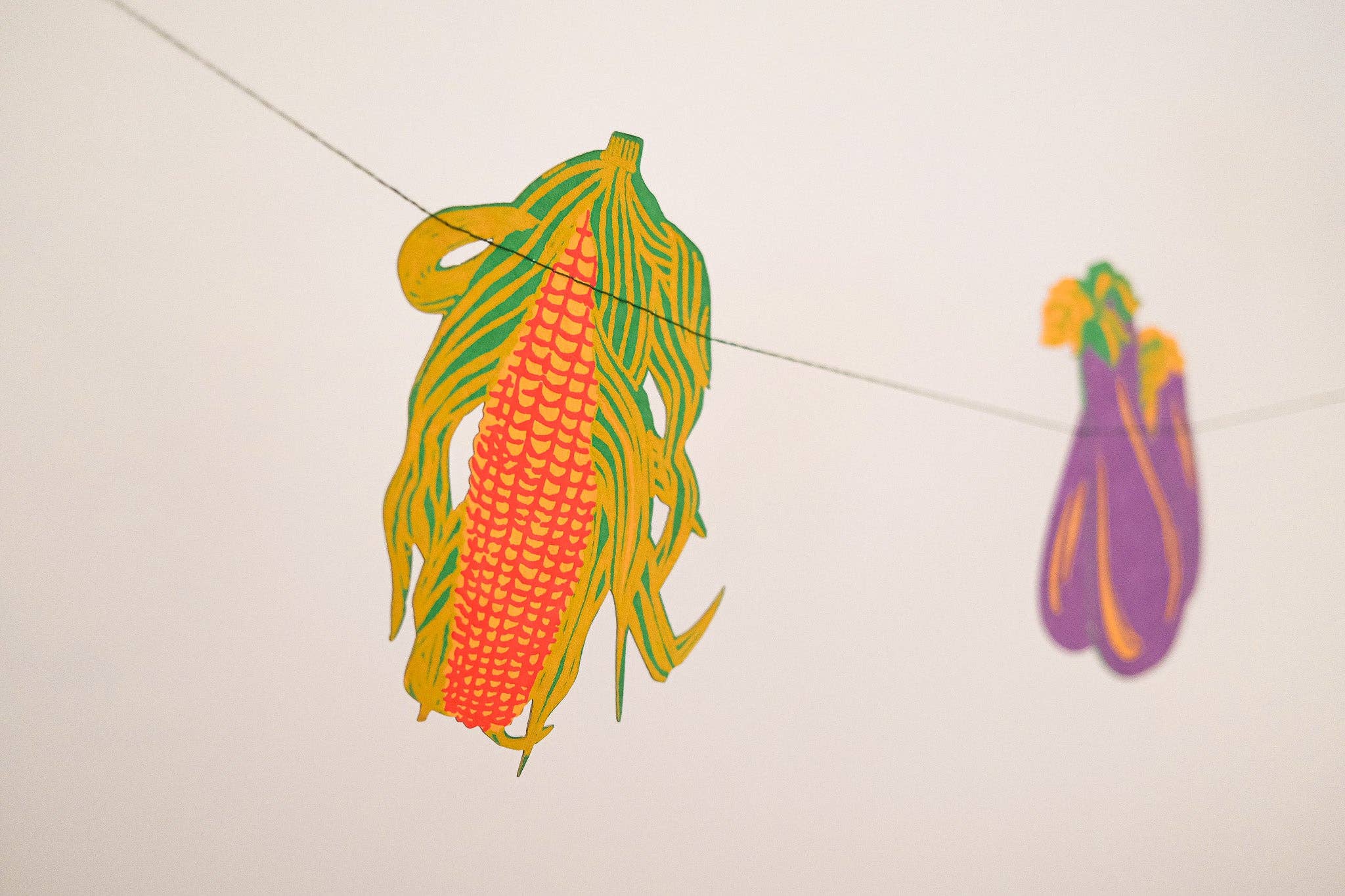 Vegetables Screen Printed and Sewn Garland
