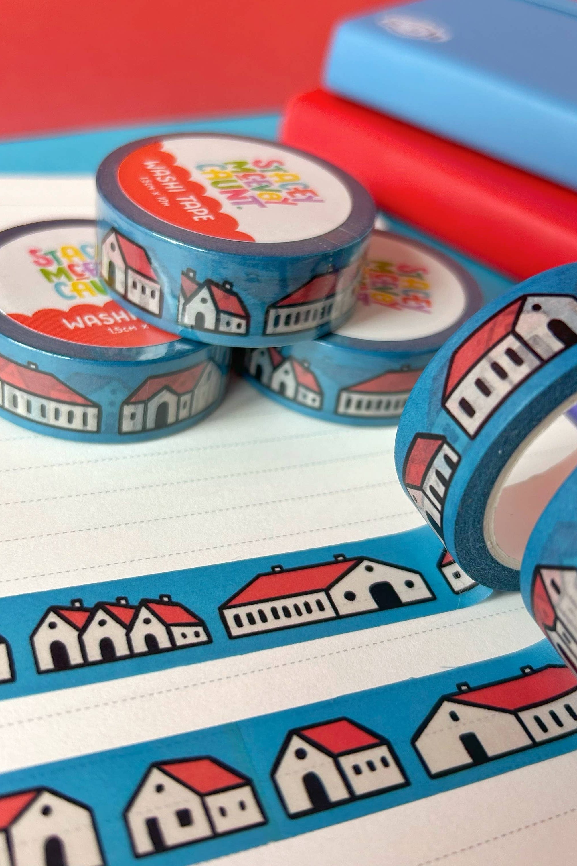 Red Houses Washi Tape