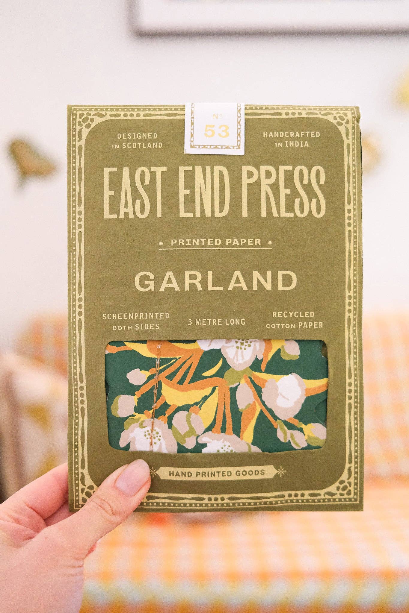 Spring Blooms Screen Printed and Sewn Garland