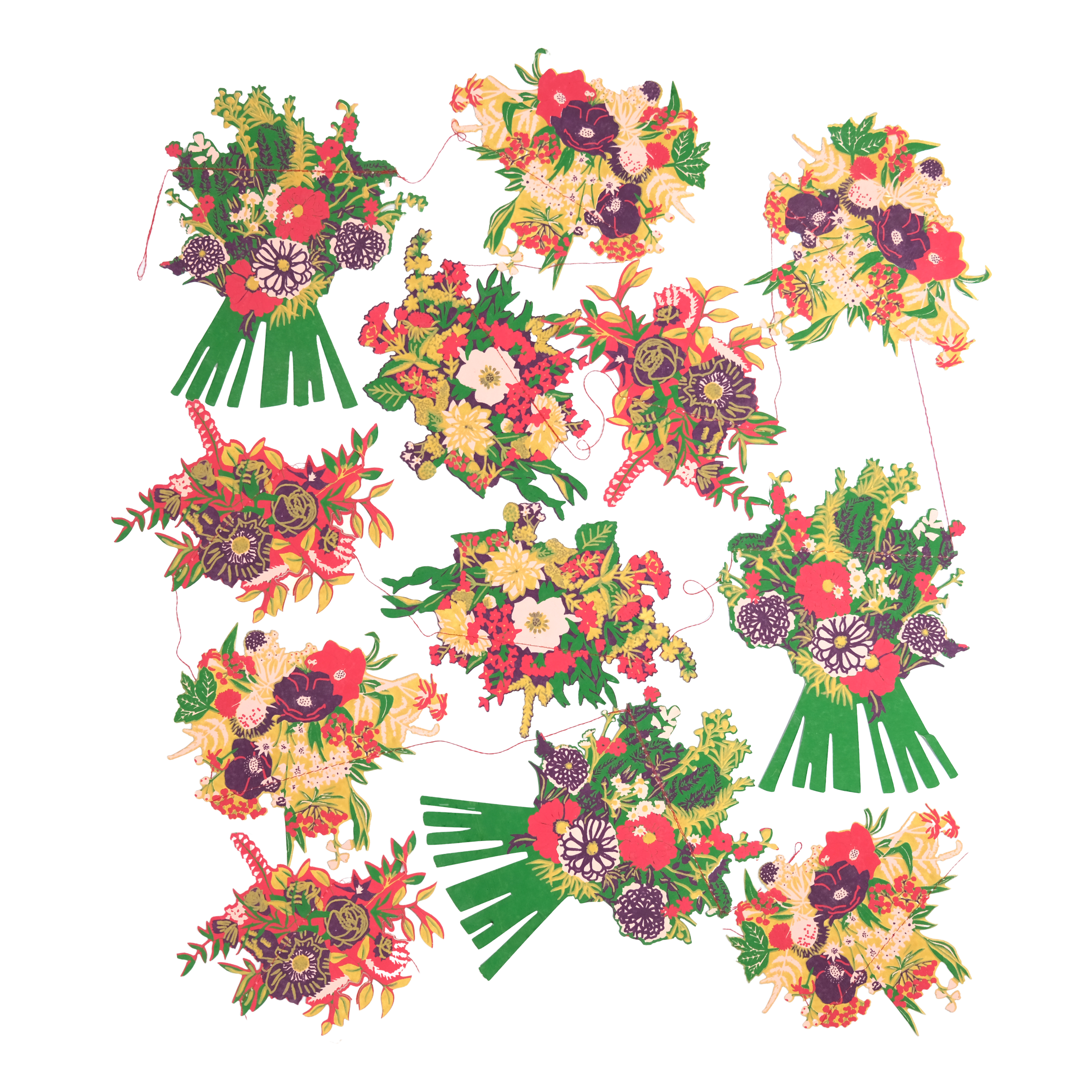 Bouquet Screen Printed and Sewn Garland