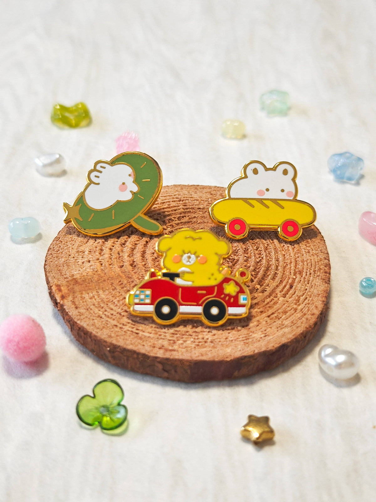 Mouse in Baguette Car Enamel Pin