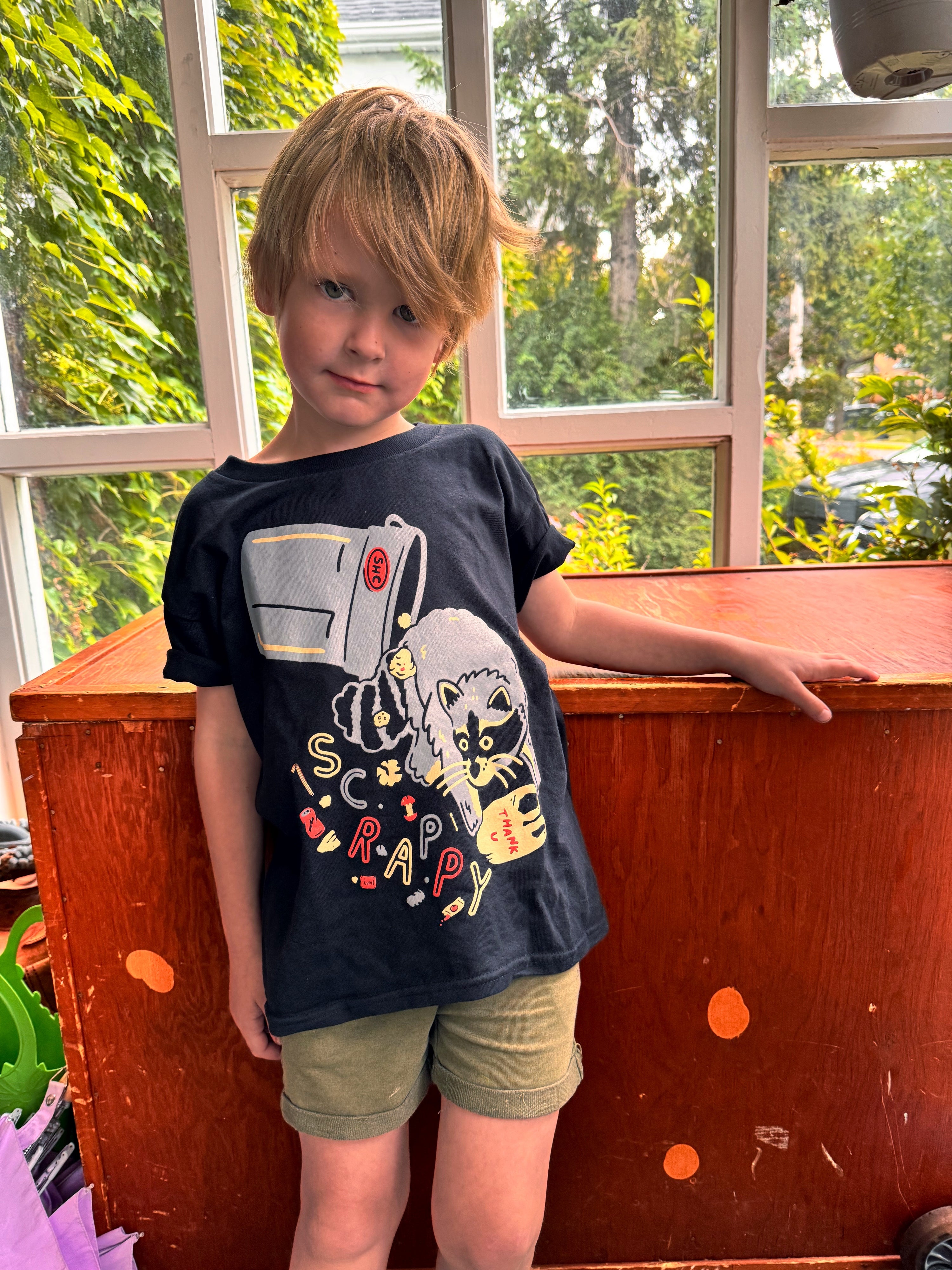 Scrappy Raccoon Kids T-Shirt