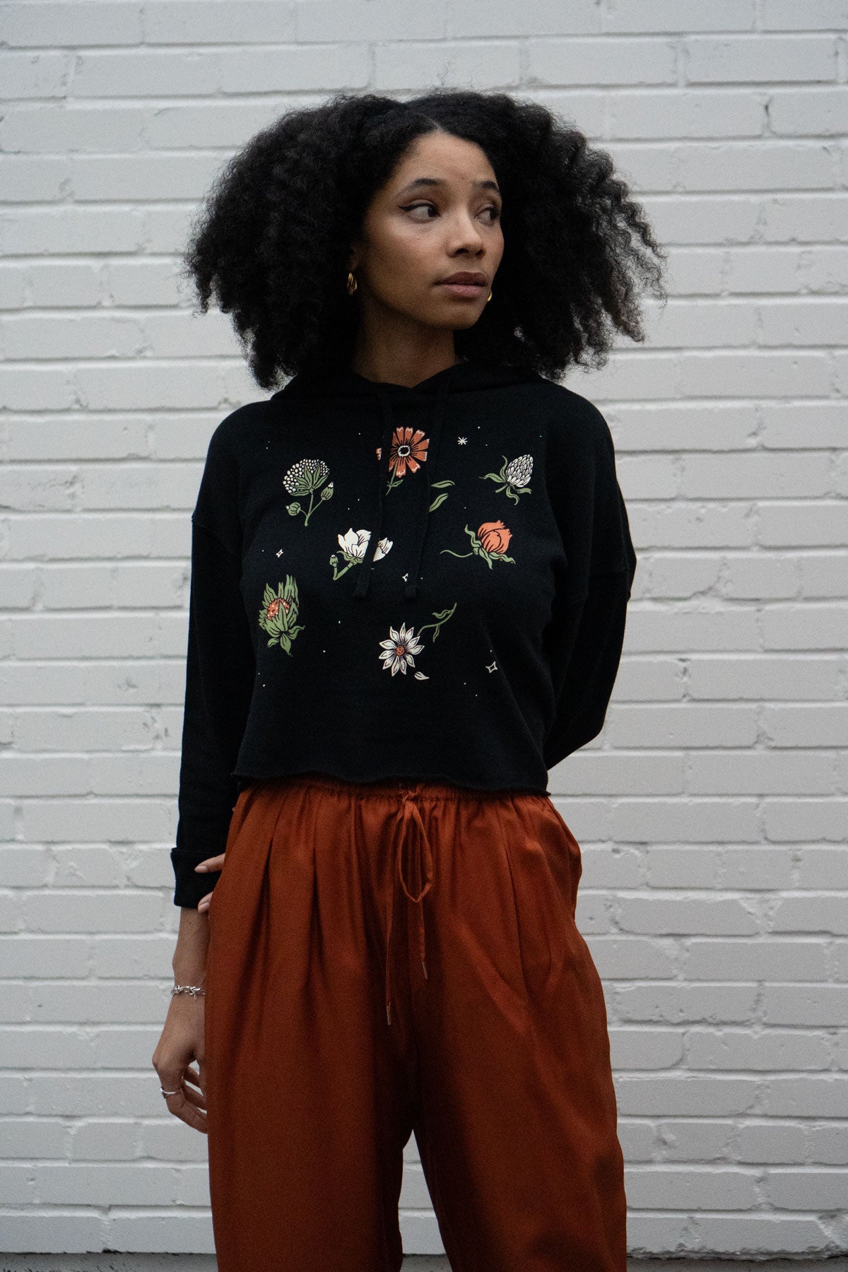 Ditsy - Lightweight Crop Hoodie