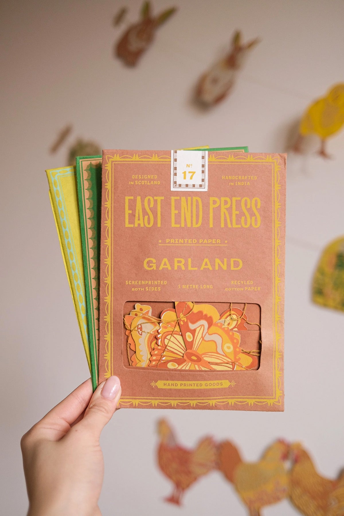 British Butterflies Screen Printed and Sewn Garland