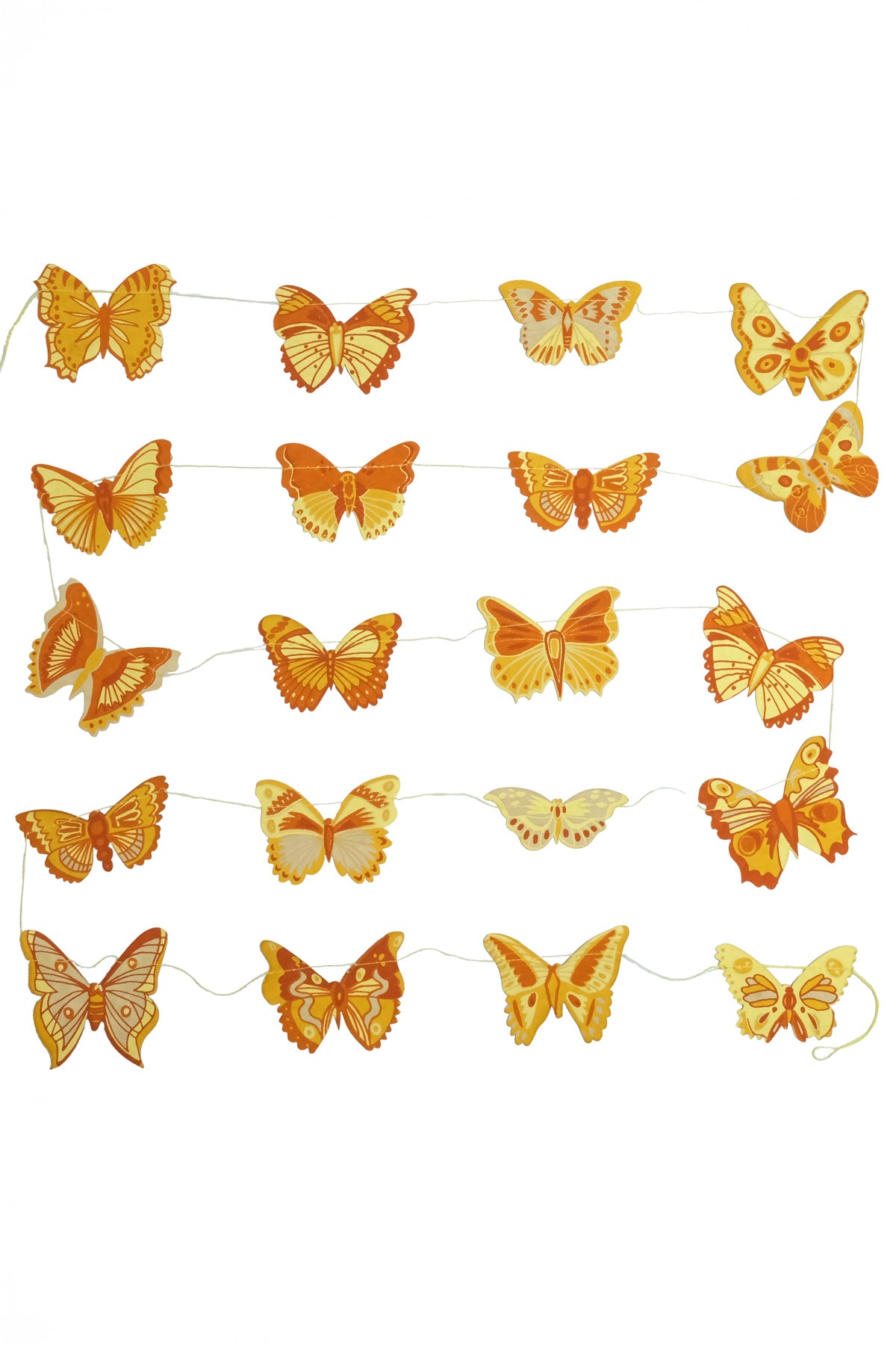 British Butterflies Screen Printed and Sewn Garland