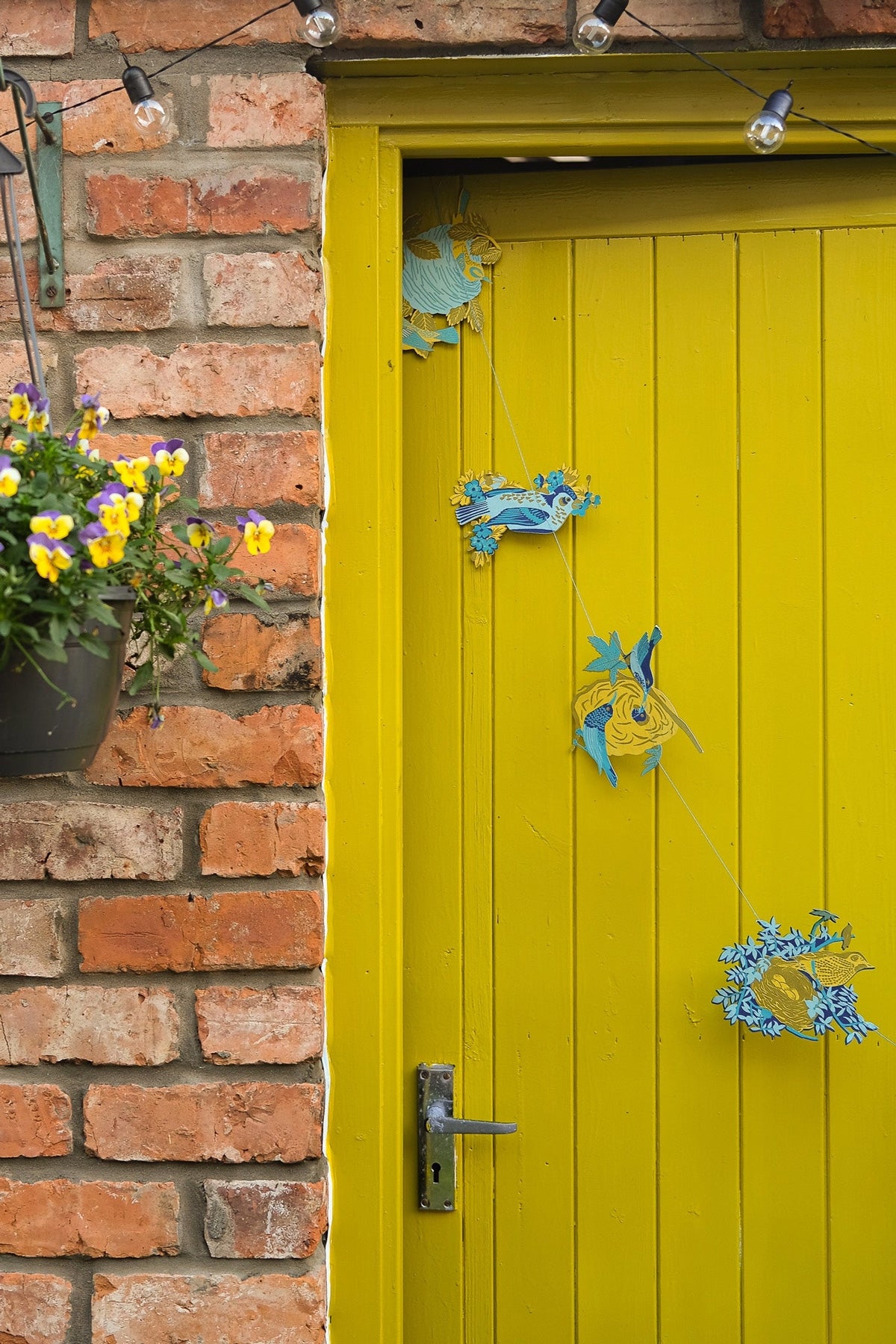 Bird Nests Screen Printed and Sewn Garland