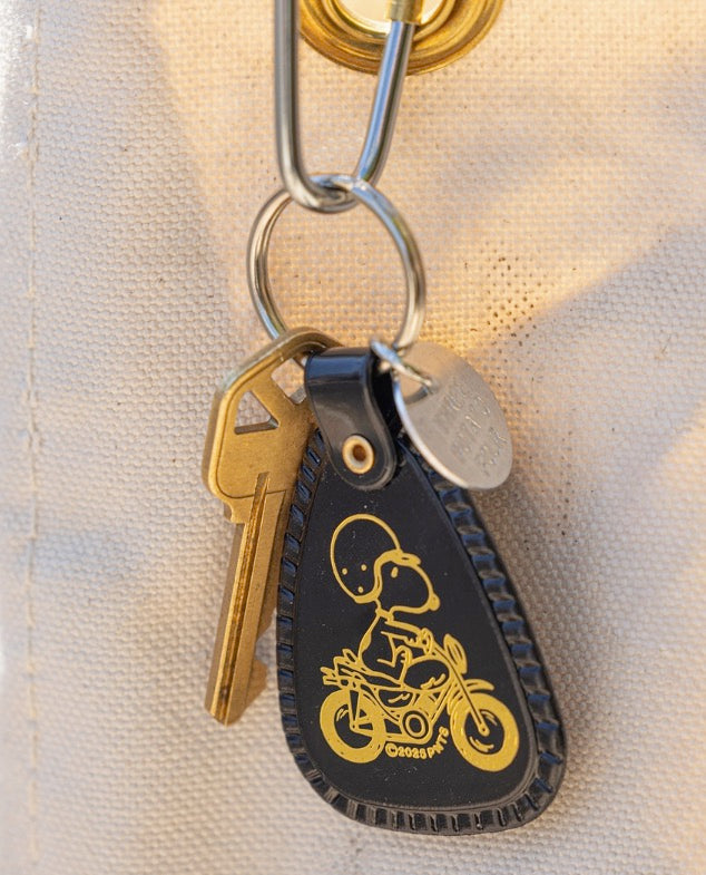 Snoopy Motorcycle Saddle Keychain