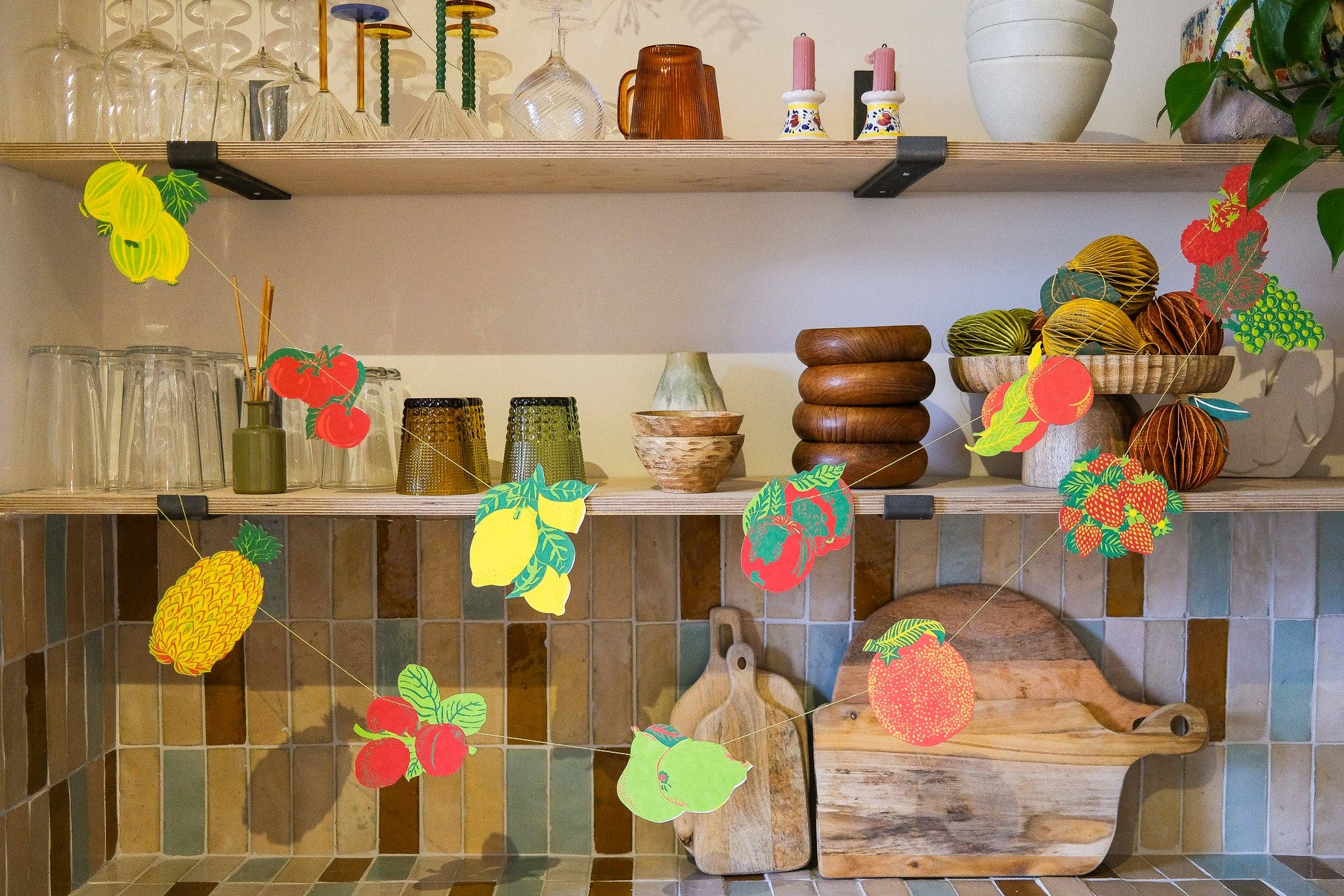 Fruit Screen Printed and Sewn Garland