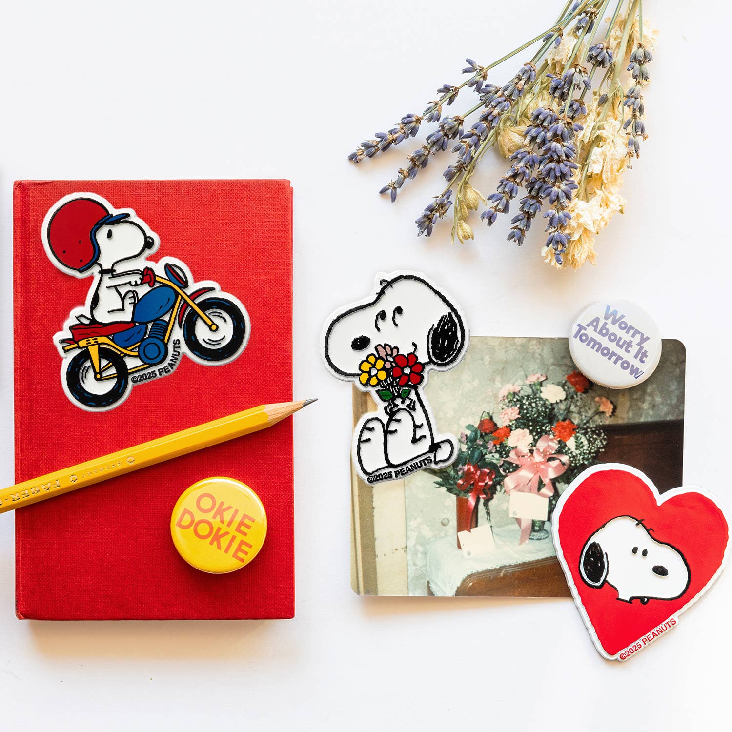 Aimant en Plastique 'Snoopy Motorcycle'