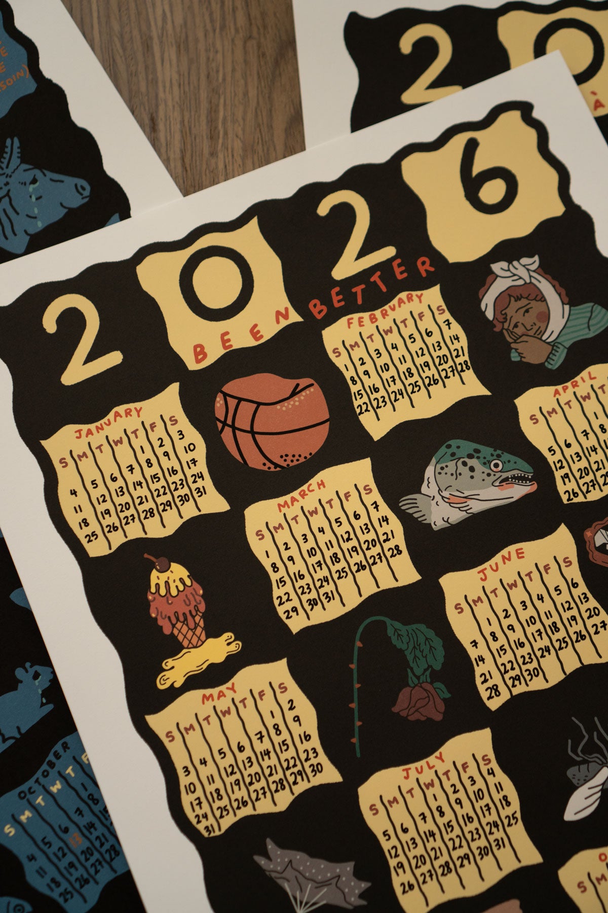 Affiche Calendrier 2026 'Been Better Icons'