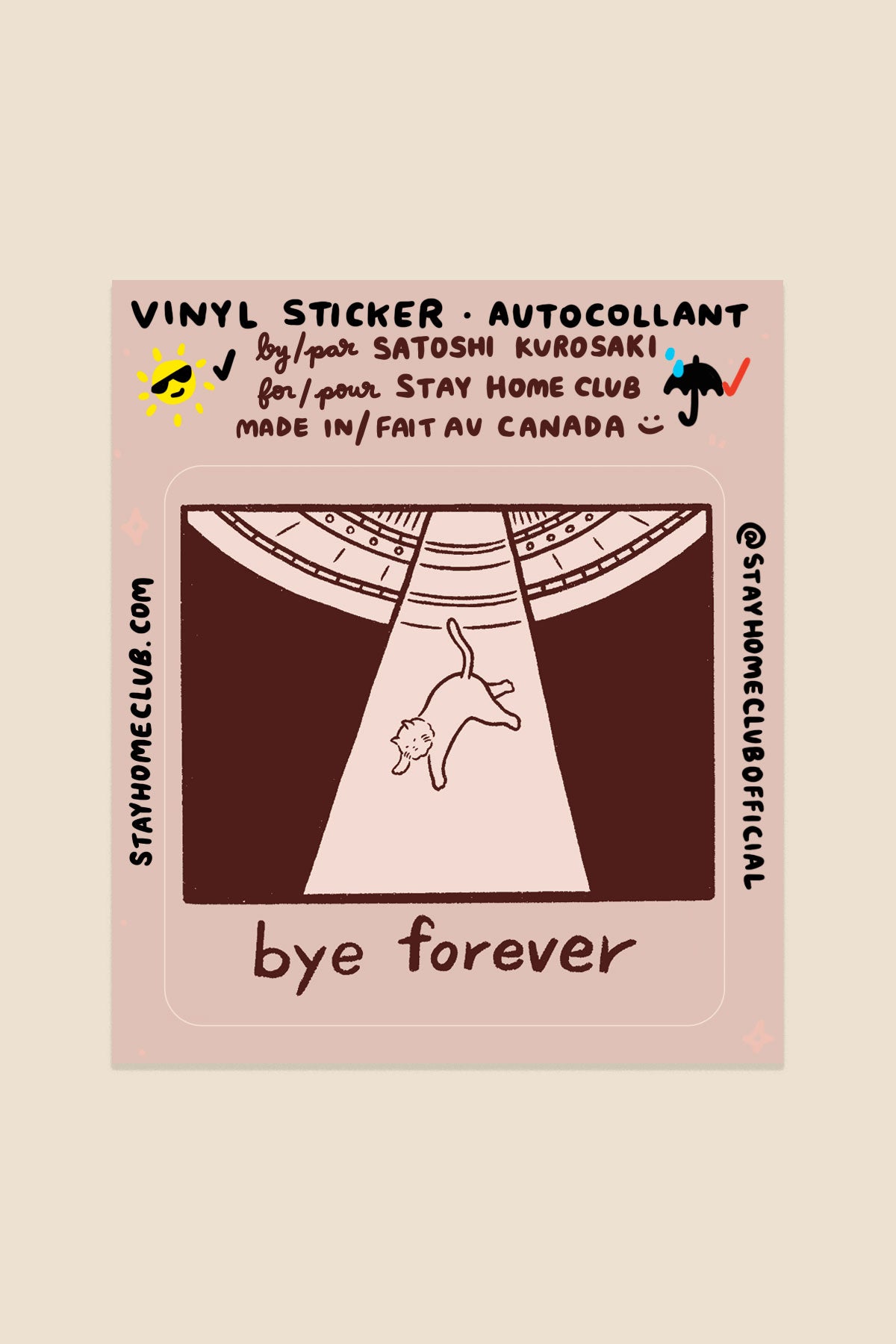 Bye Forever (UFO Cat) Vinyl Sticker
