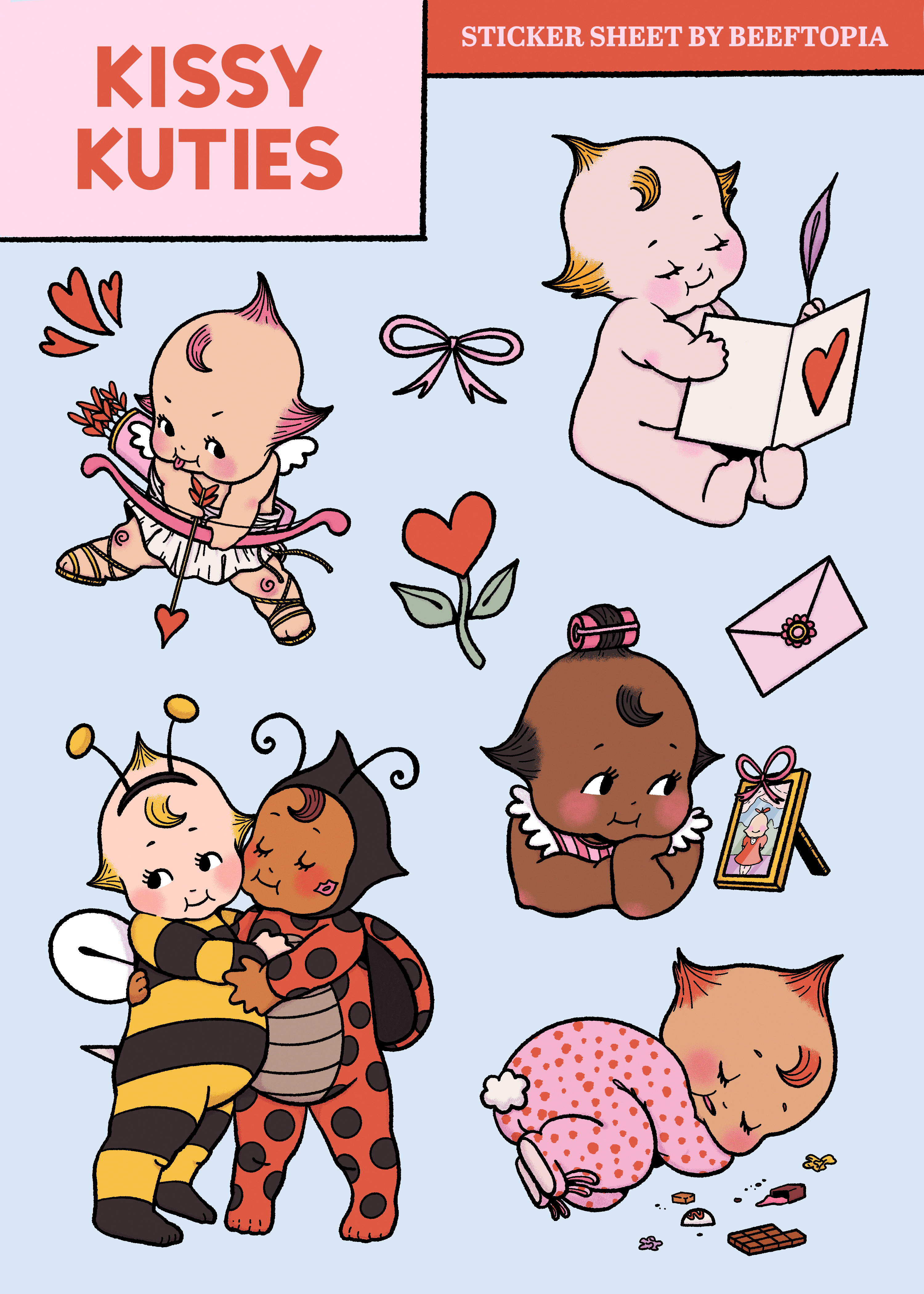 Kissy Kuties Sticker Sheet