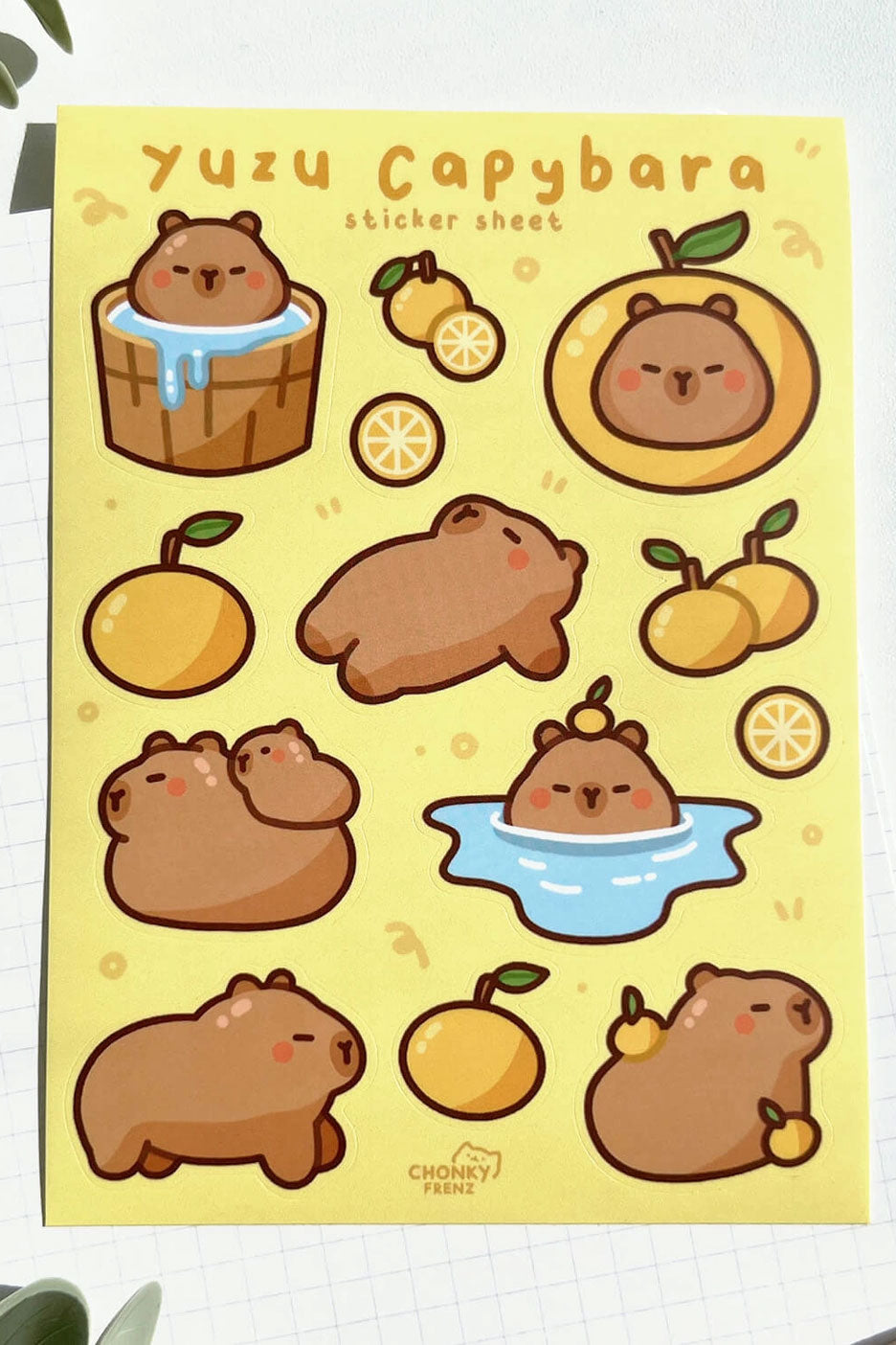 Yuzu Capybara - Sticker Sheet