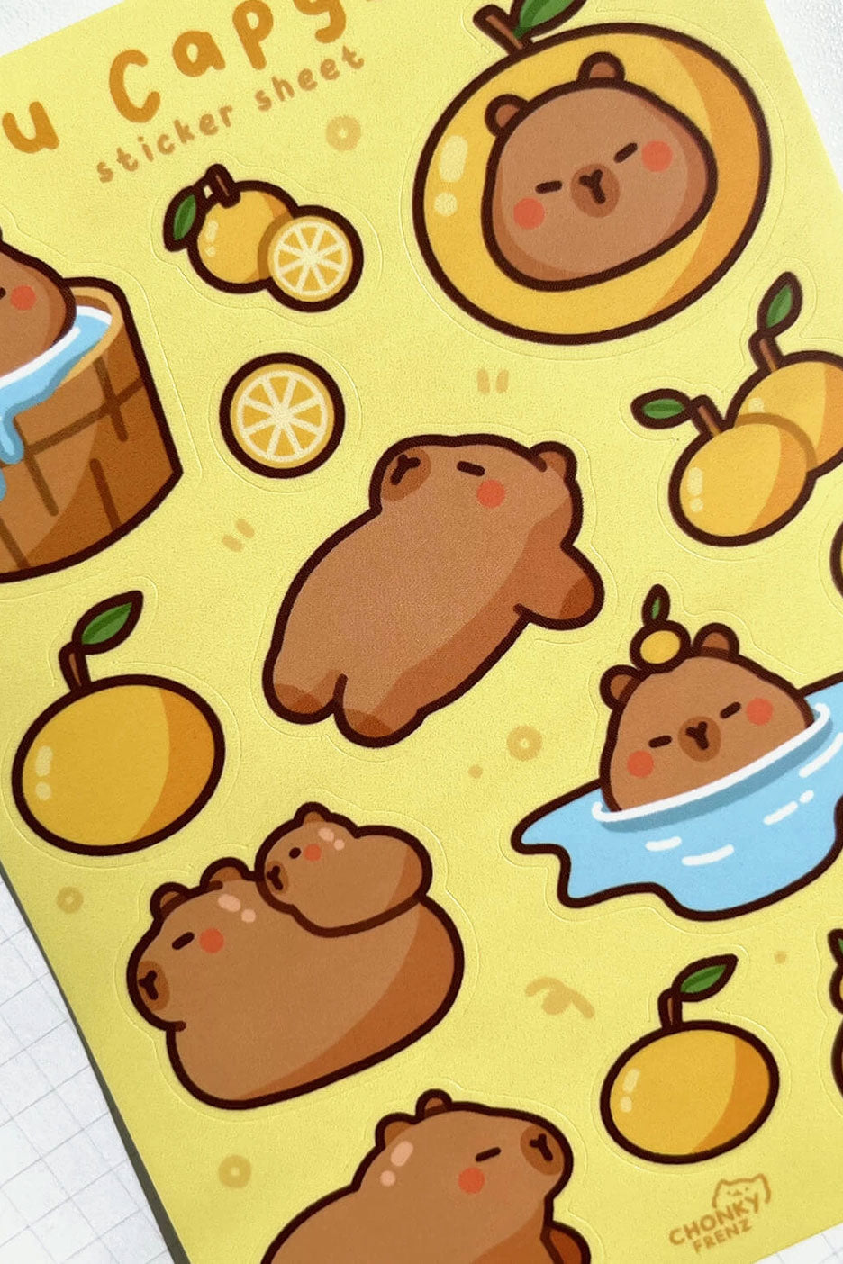 Yuzu Capybara - Sticker Sheet