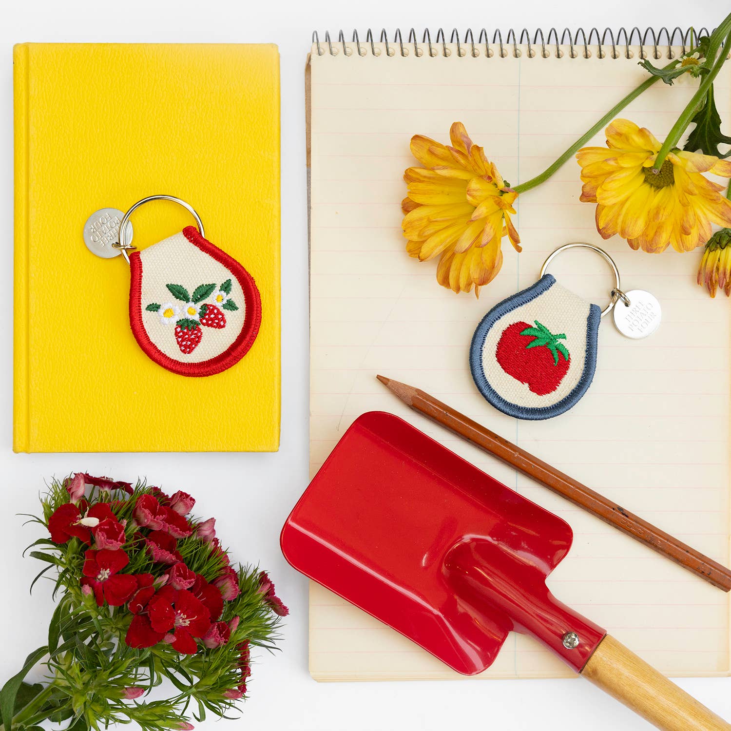 Strawberry Blossom Patch Keychain