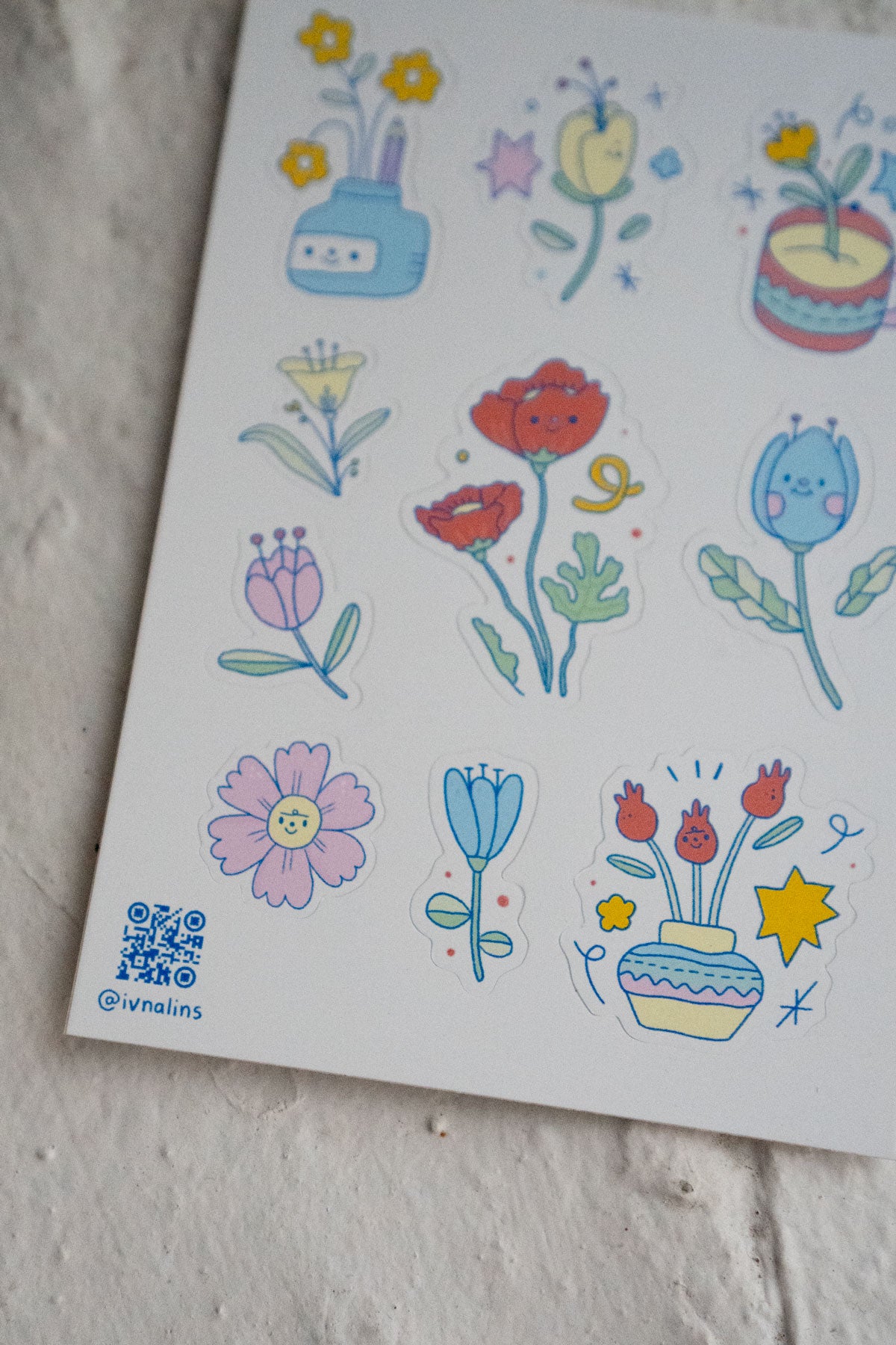 Colours & Flowers Mini Sticker Sheet