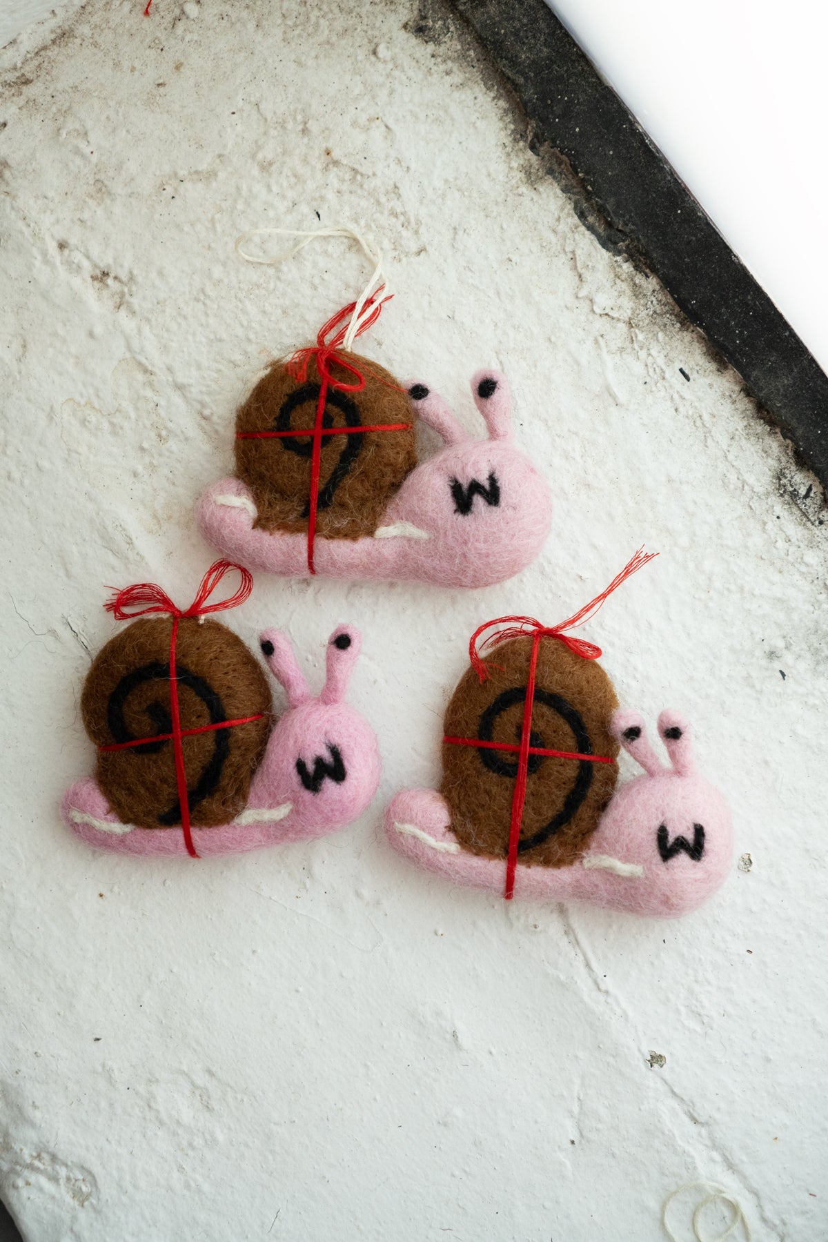 Slowly Snail - Felted Wool Ornament