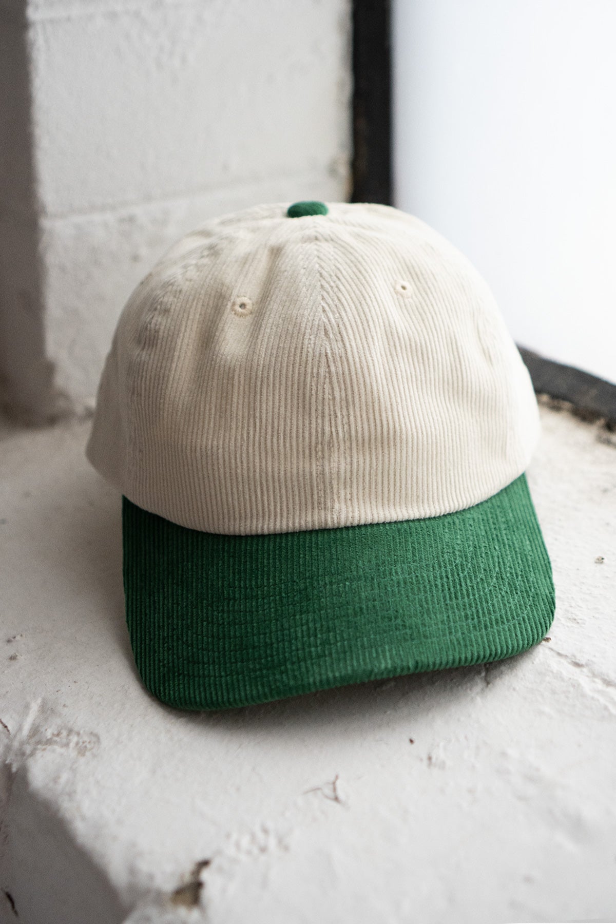 Casquette en velours côtelé | Choisis-ton-patch | Crème / Trèfle