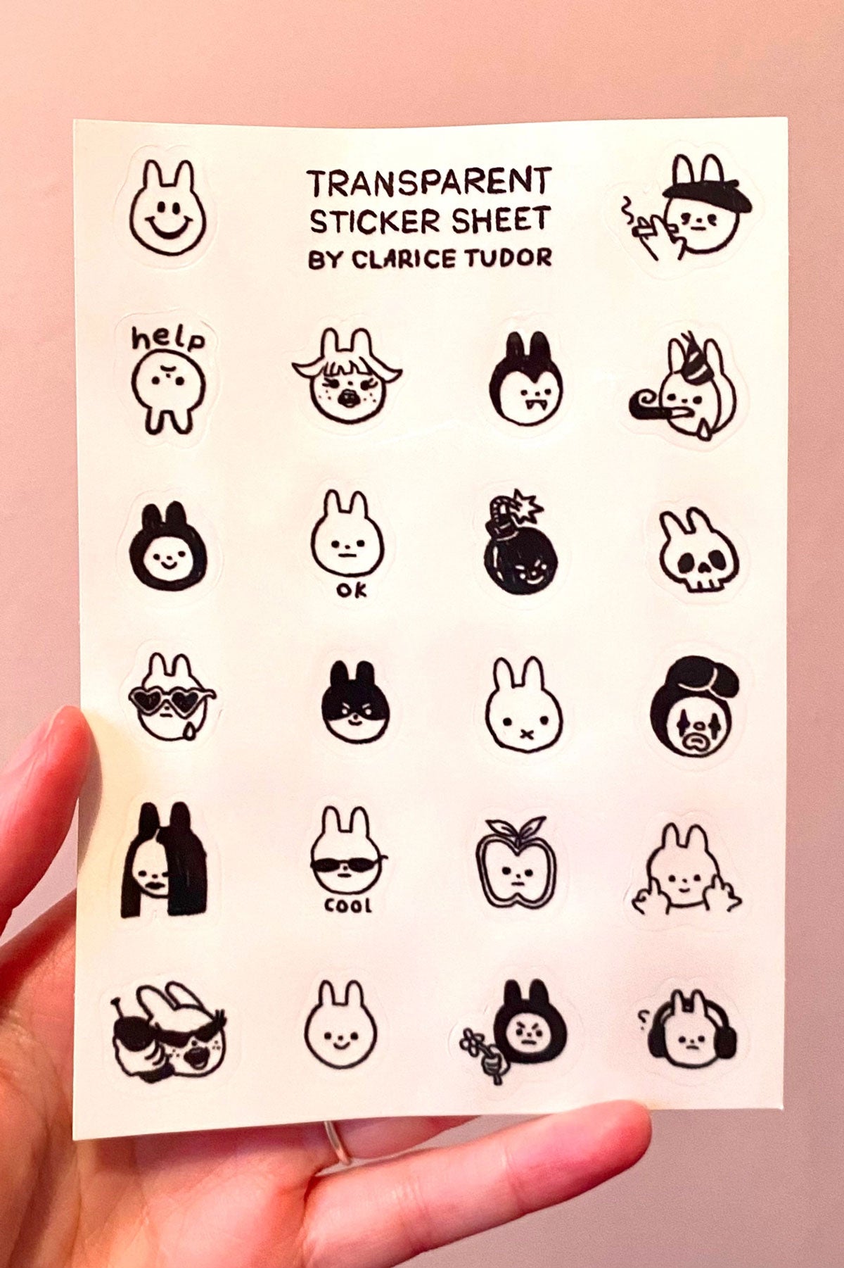 Bunnies - Clear Sticker Sheet