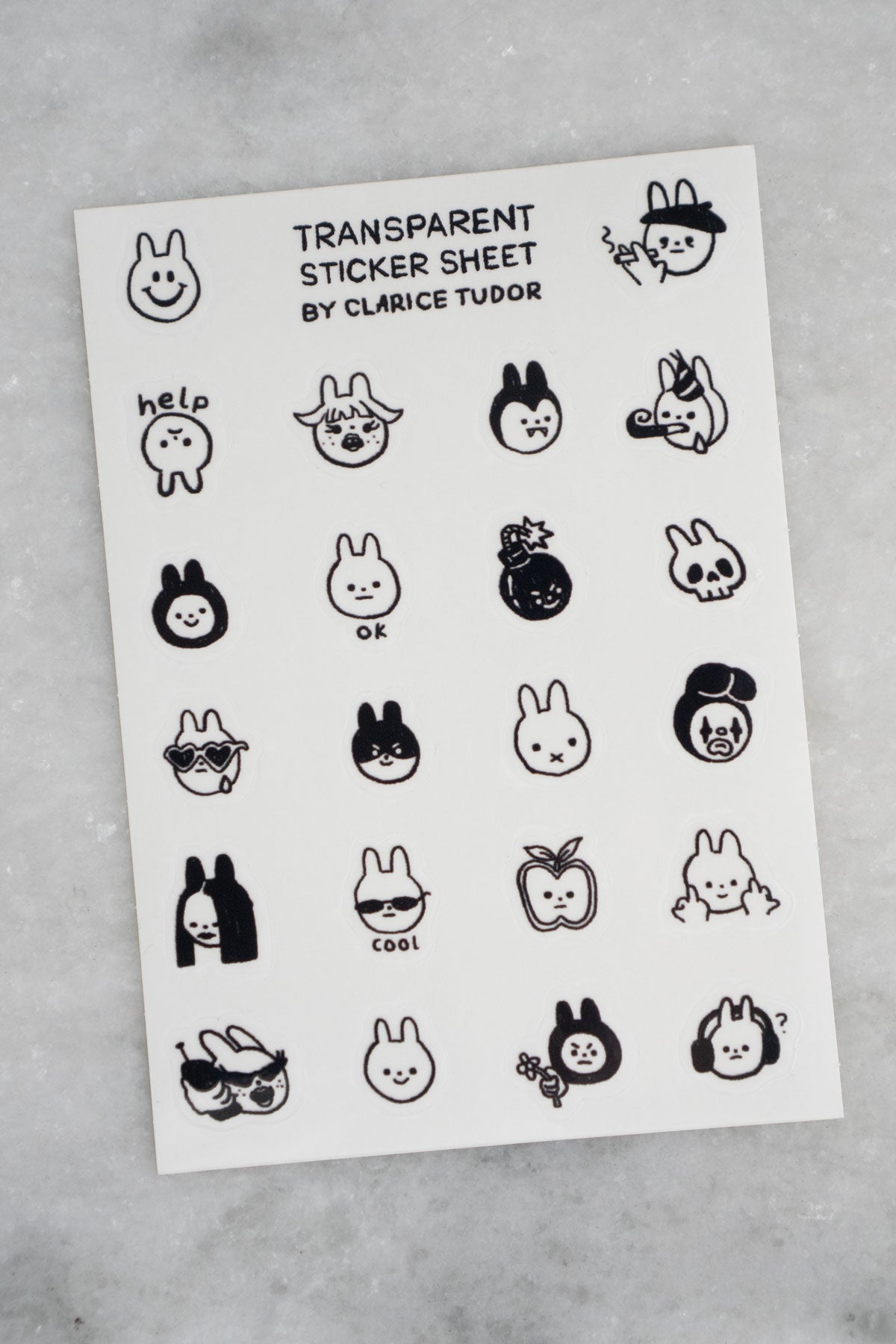 Bunnies - Clear Sticker Sheet