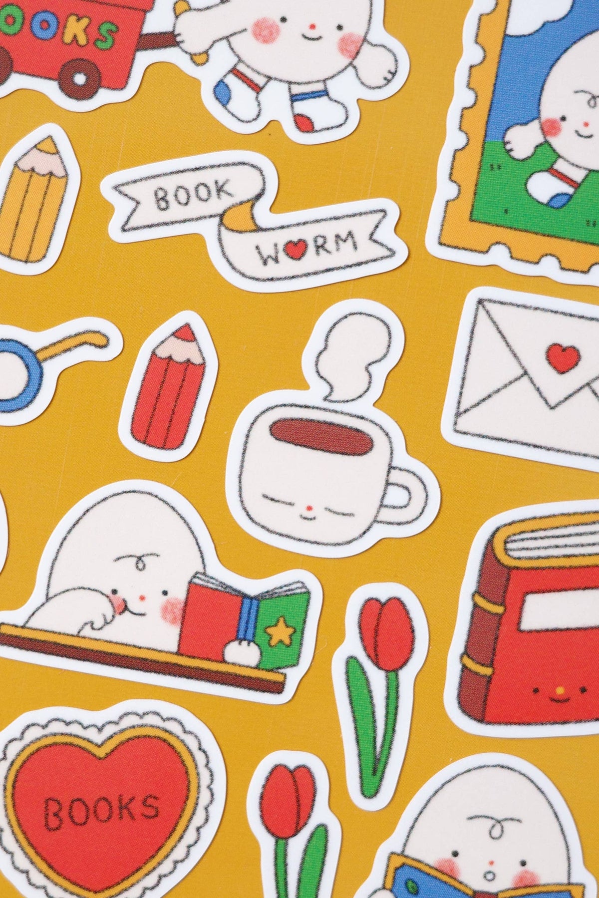 Tout Petit Feuille D'Autocollants 'Bookworm'