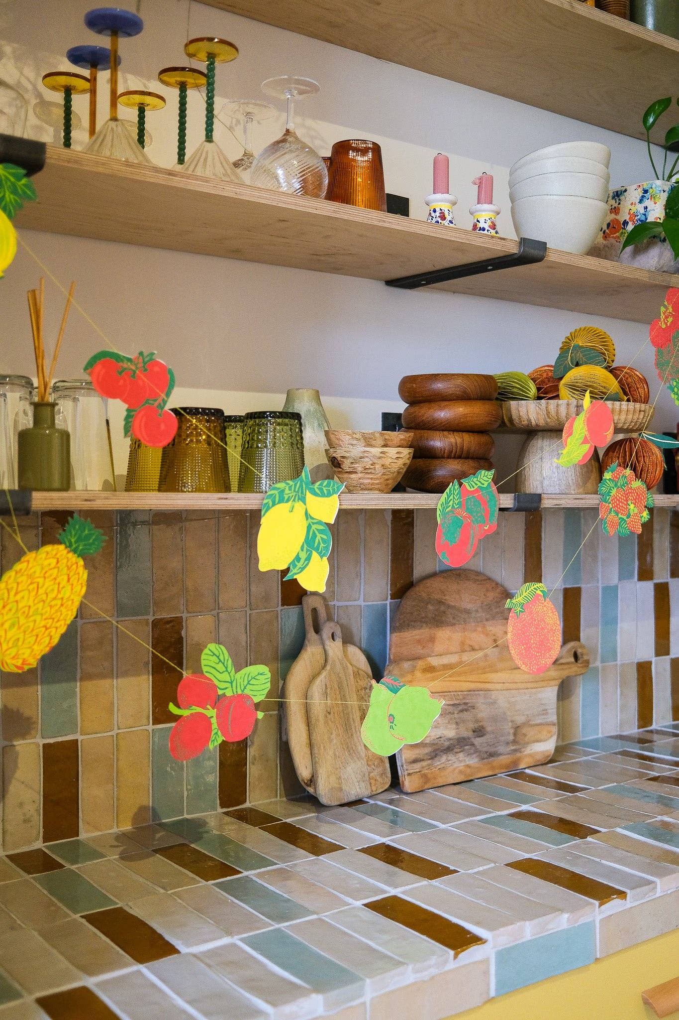 Fruit Screen Printed and Sewn Garland