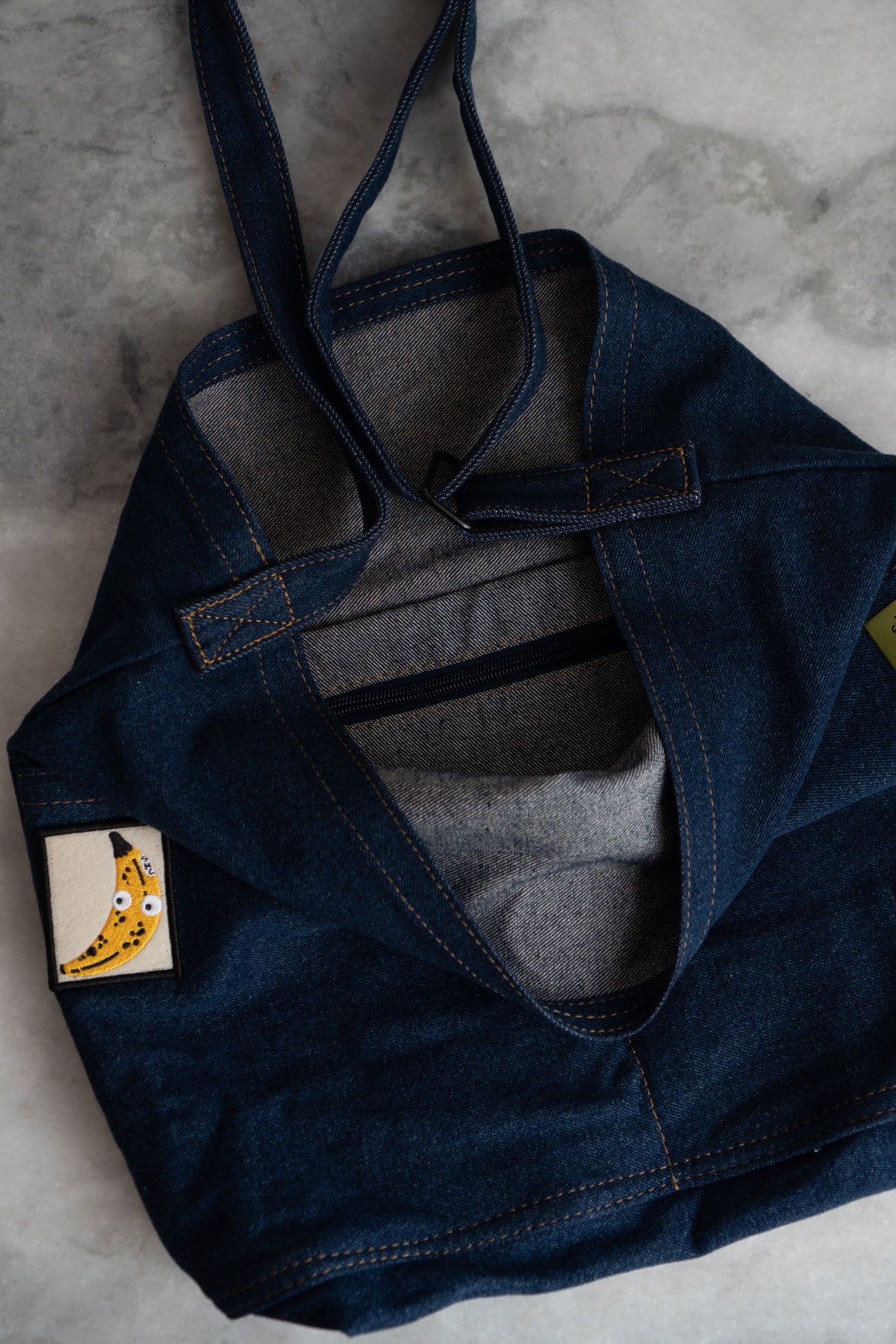 Patched Denim Pocket Tote - Pick Your Patch