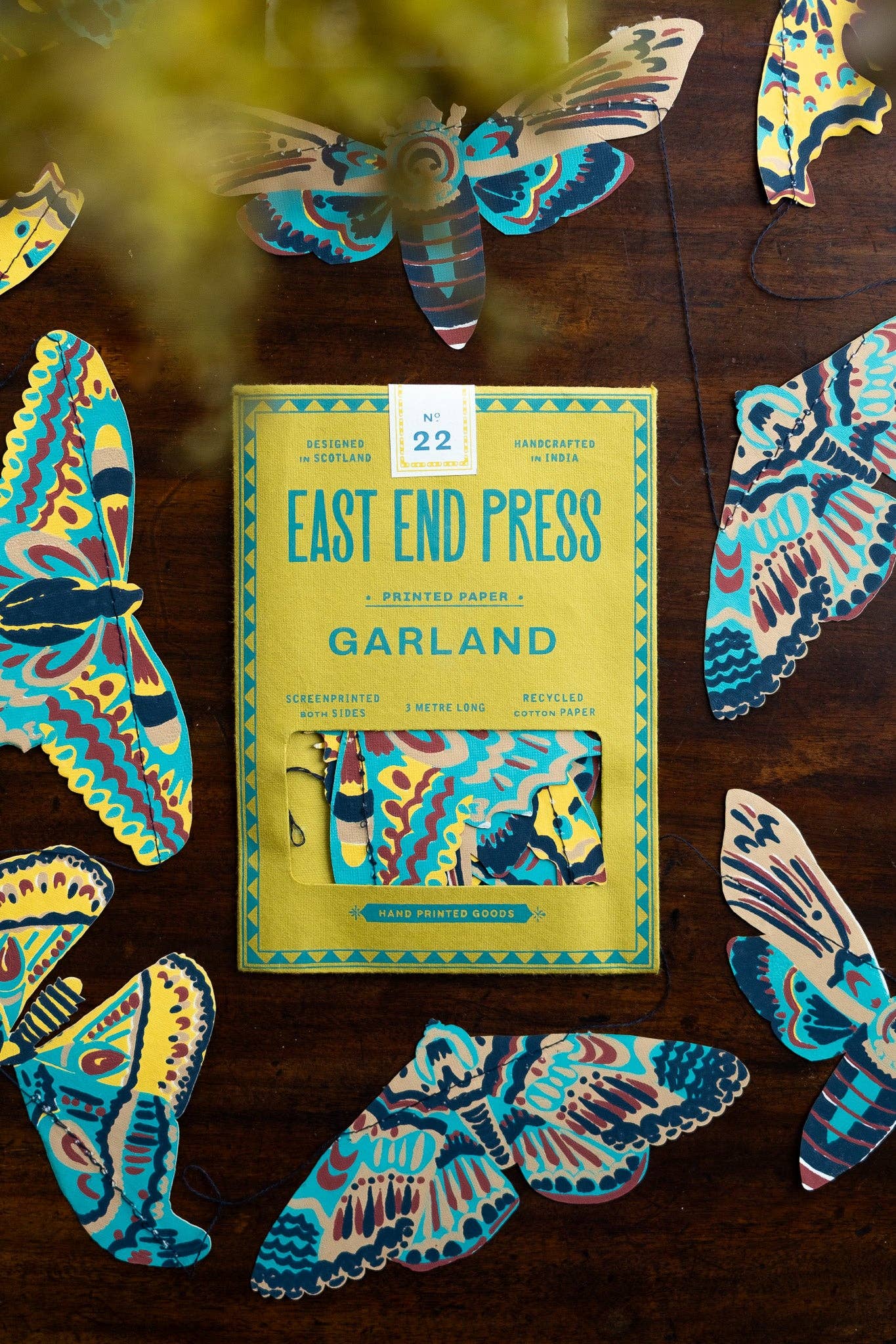 Moths Screen Printed and Sewn Garland