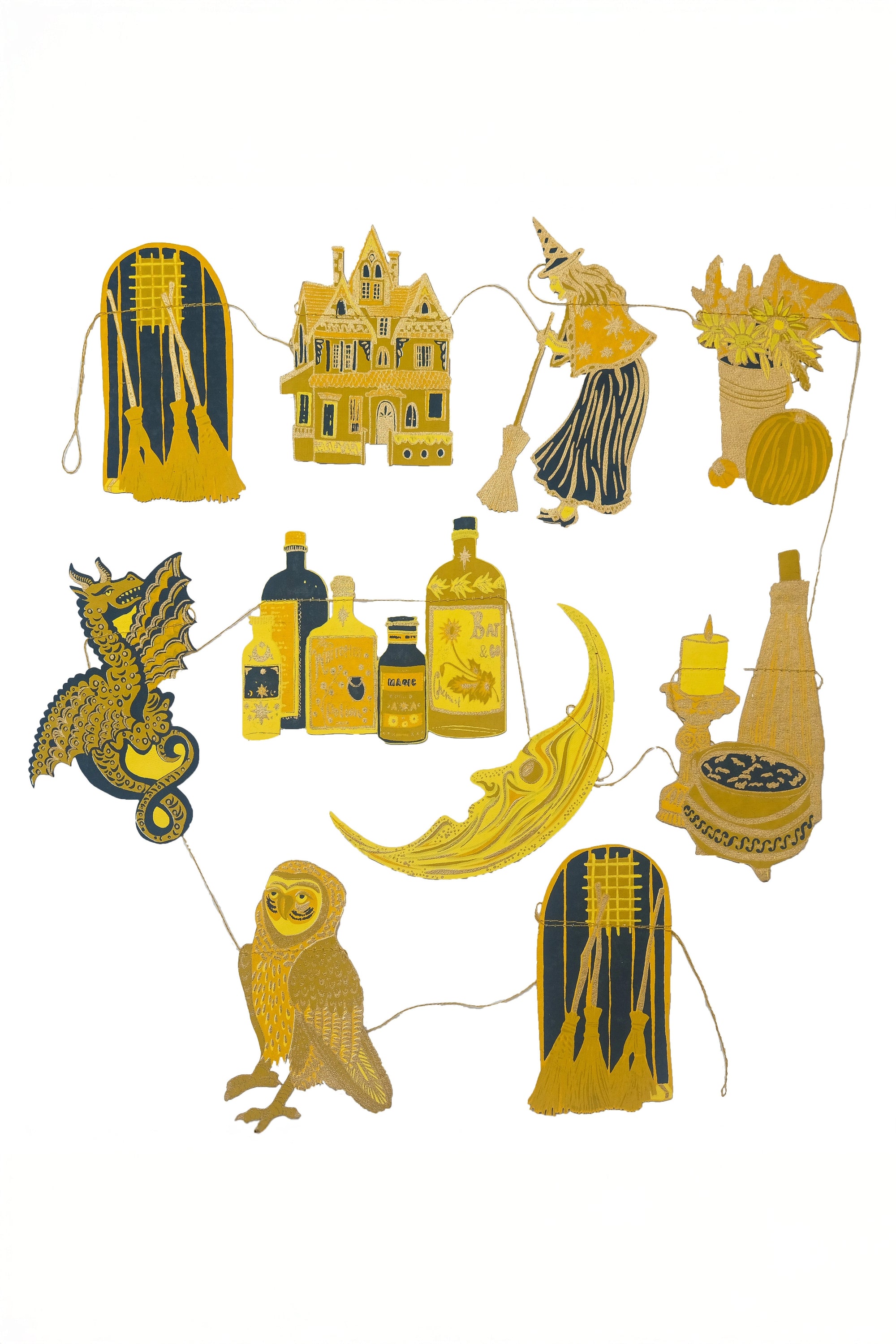 Samhain Screen Printed and Sewn Garland