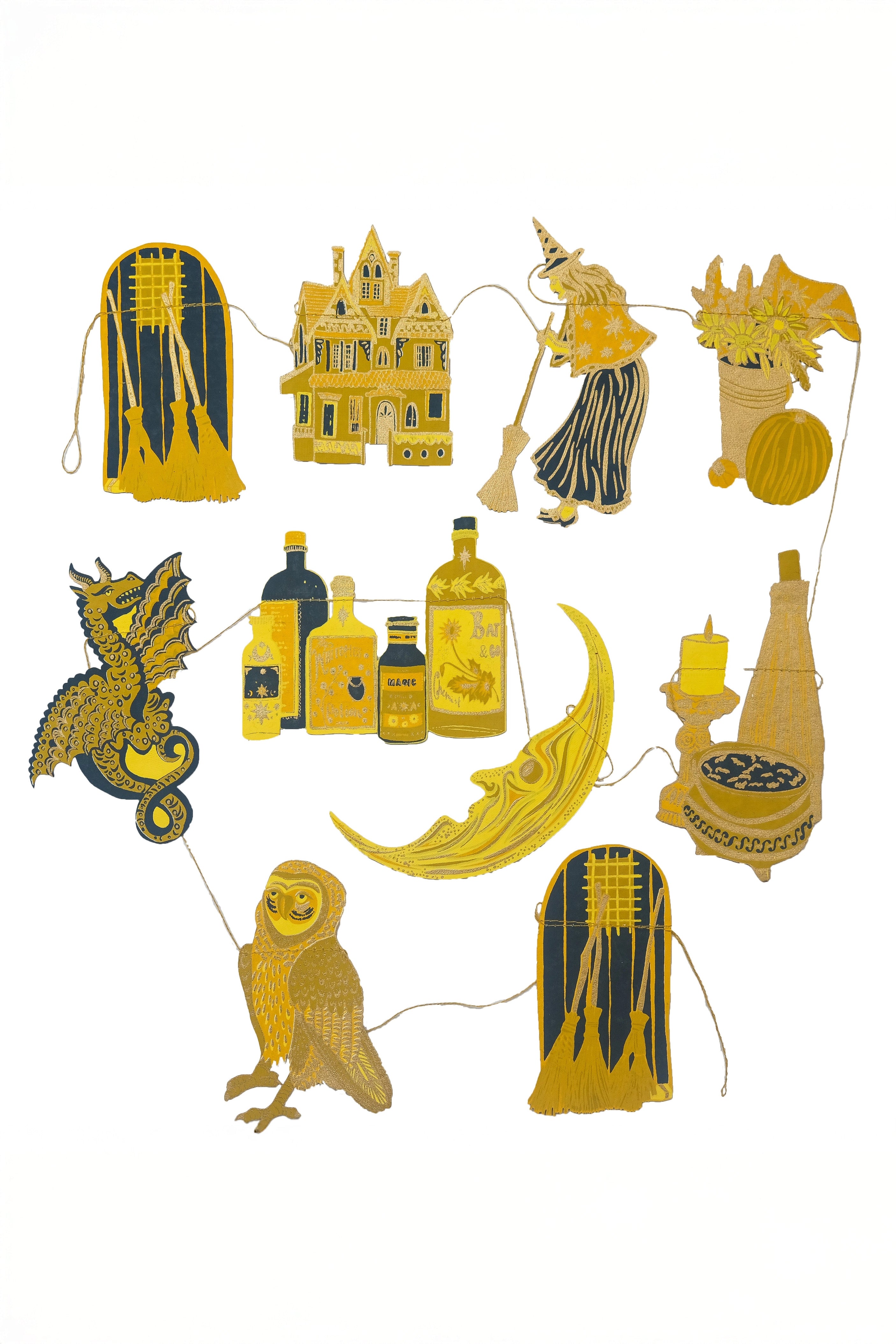 Samhain Screen Printed and Sewn Garland