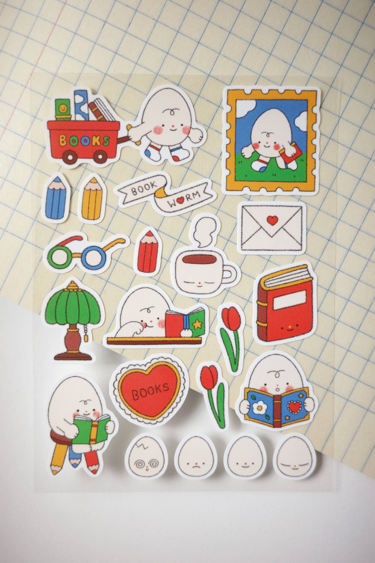Tout Petit Feuille D'Autocollants 'Bookworm'