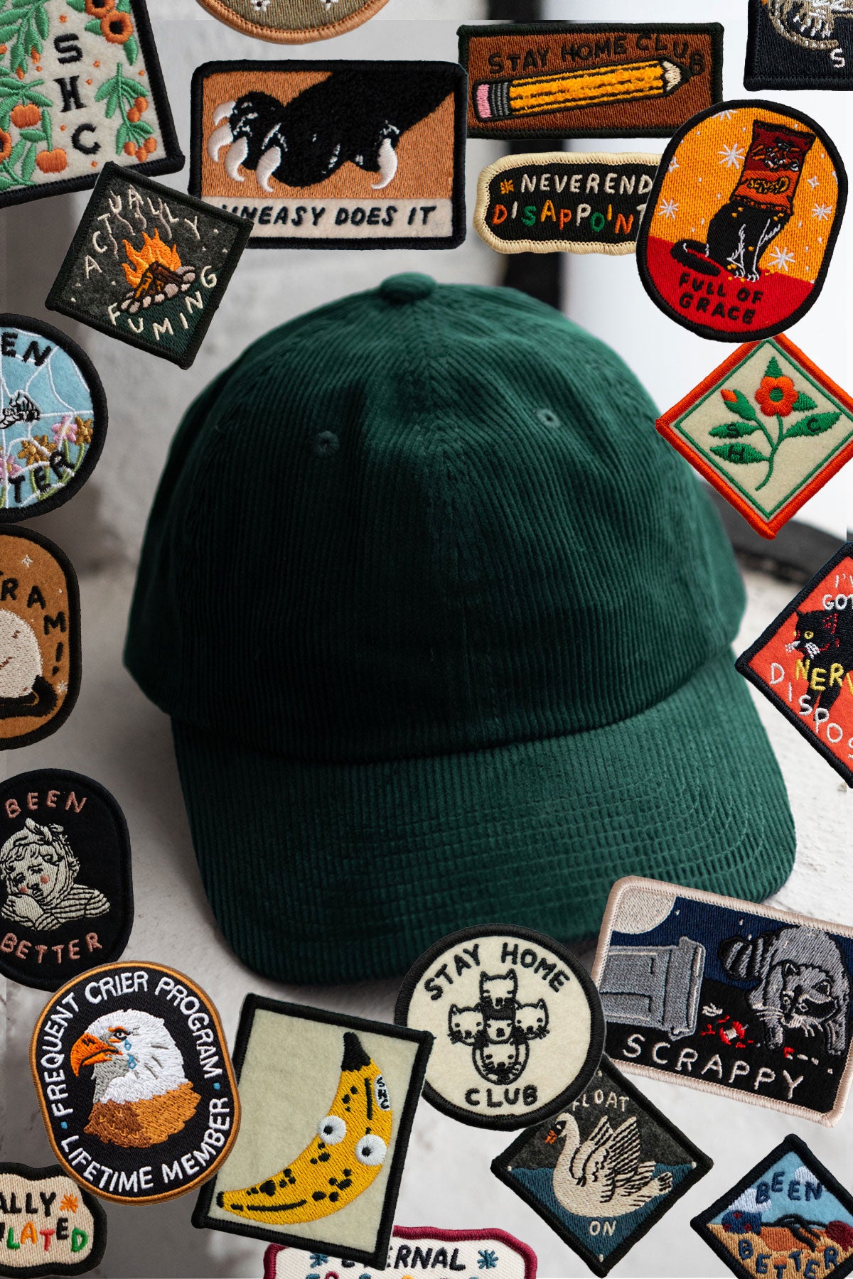 Casquette en velours côtelé | Choisis-ton-patch | Émeraude