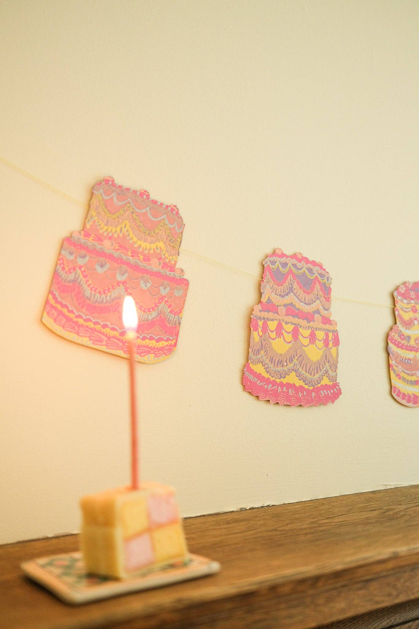 Celebration Cakes Screen Printed and Sewn Garland