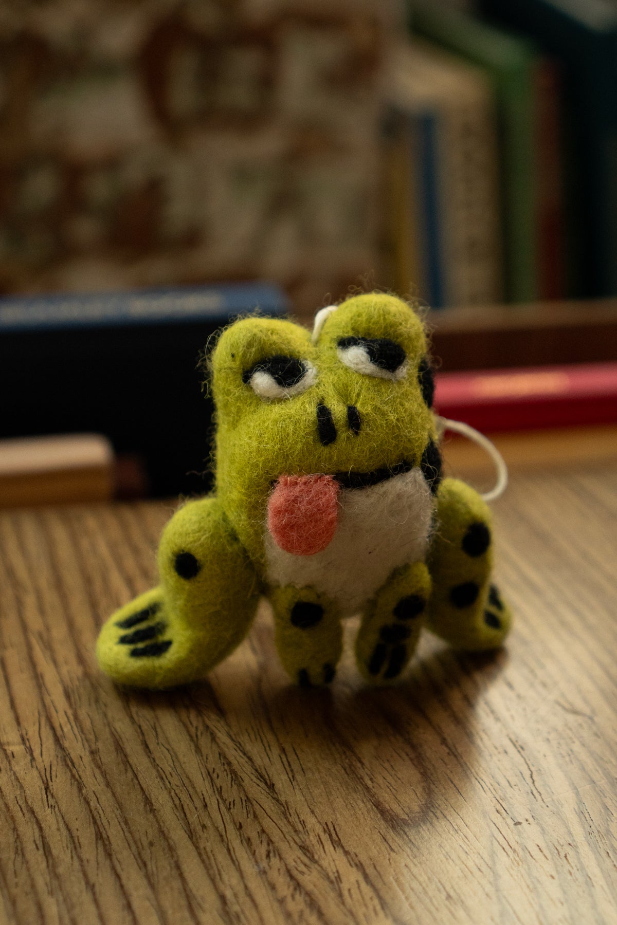 Dopey Frog - Felted Wool Ornament