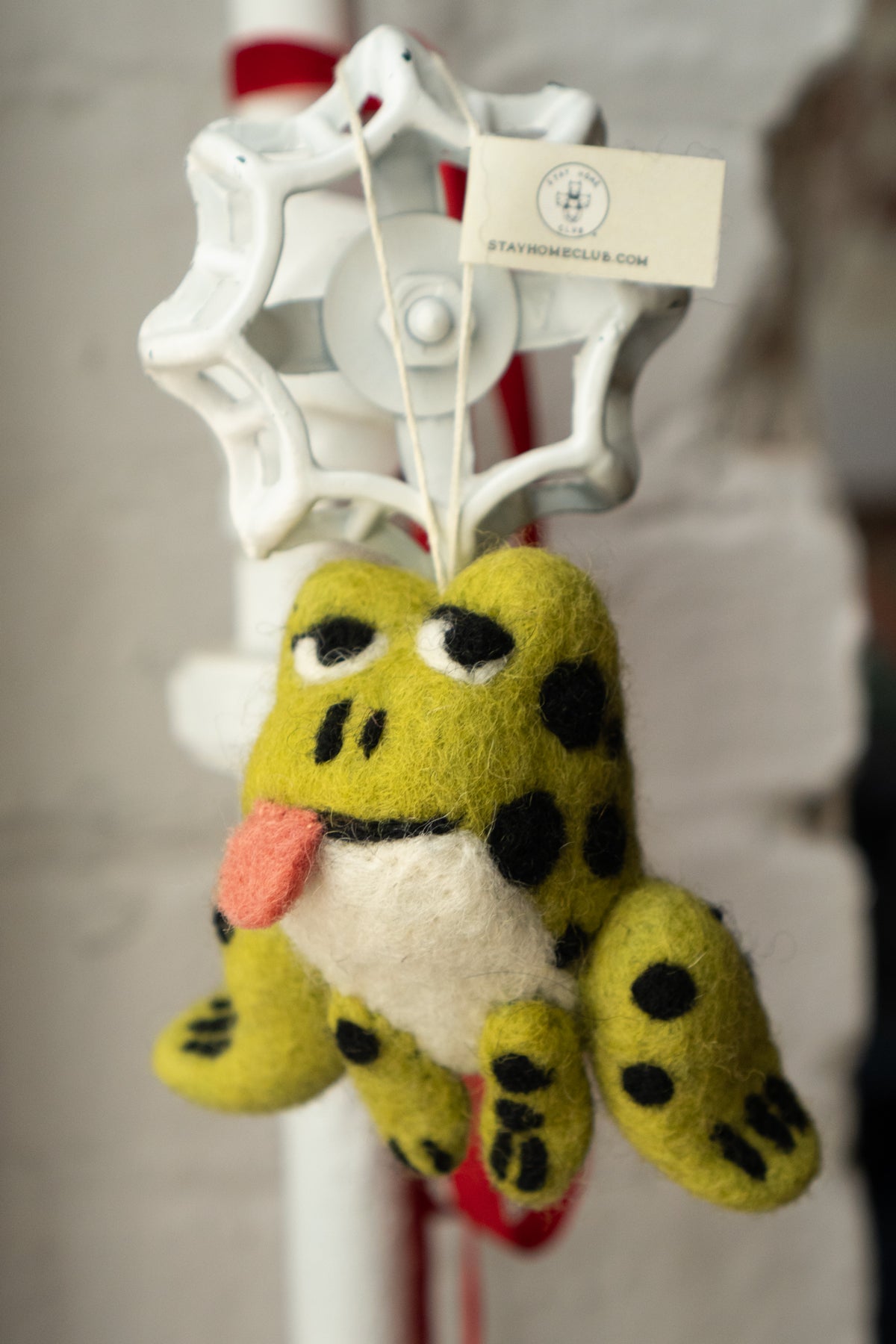 Dopey Frog - Felted Wool Ornament
