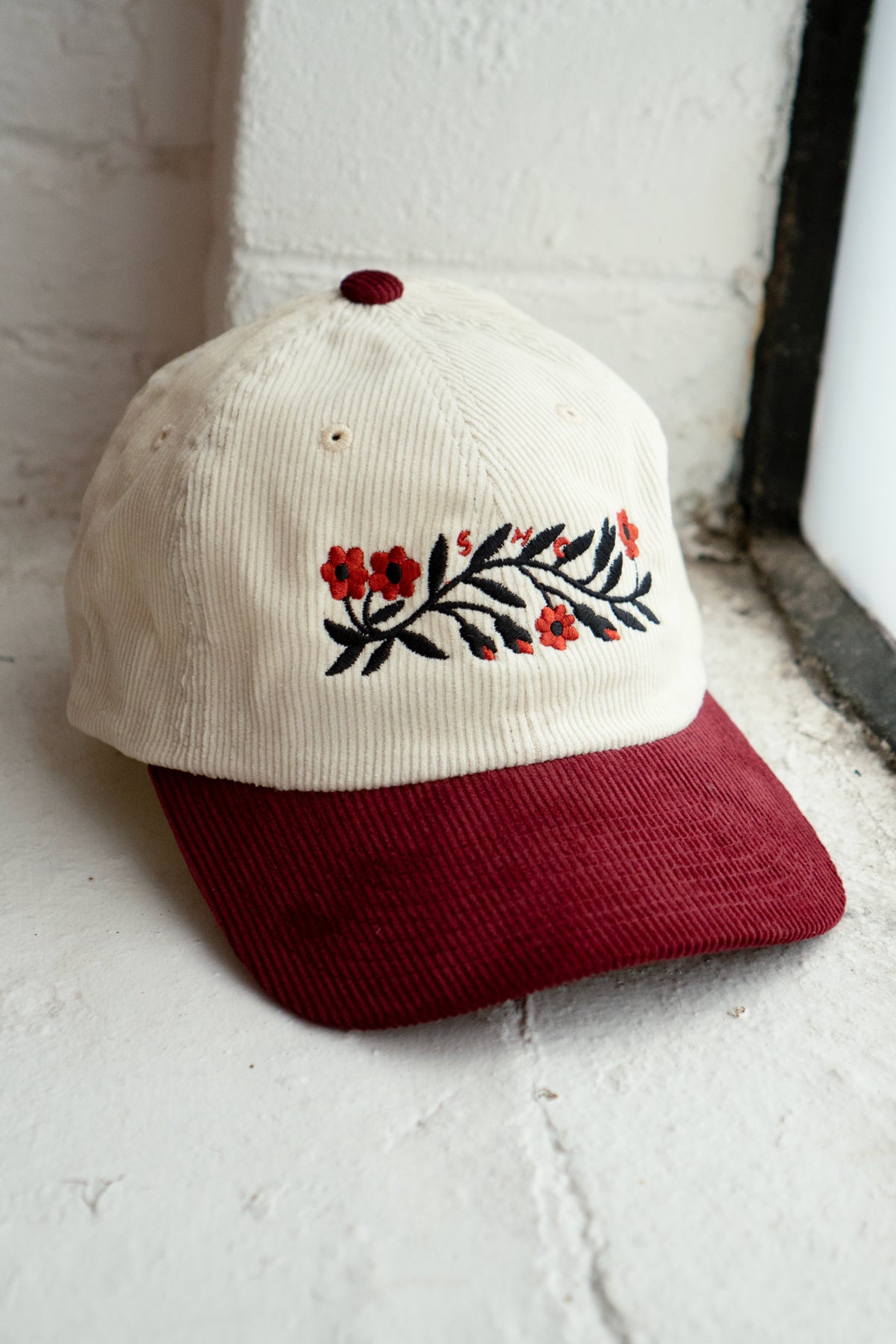 Garland Two-Tone Corduroy Dad Hat | Cream / Plum