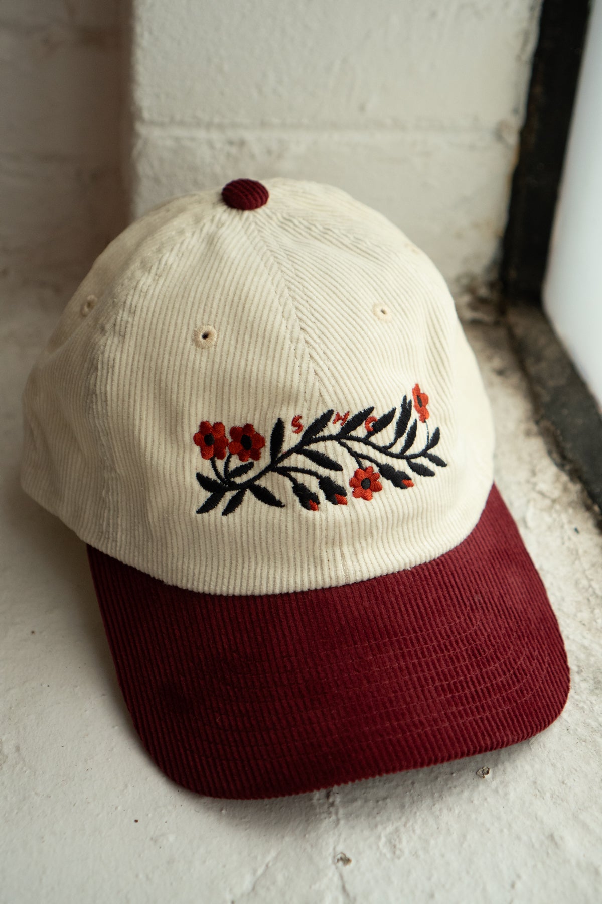 Garland Two-Tone Corduroy Dad Hat | Cream / Plum