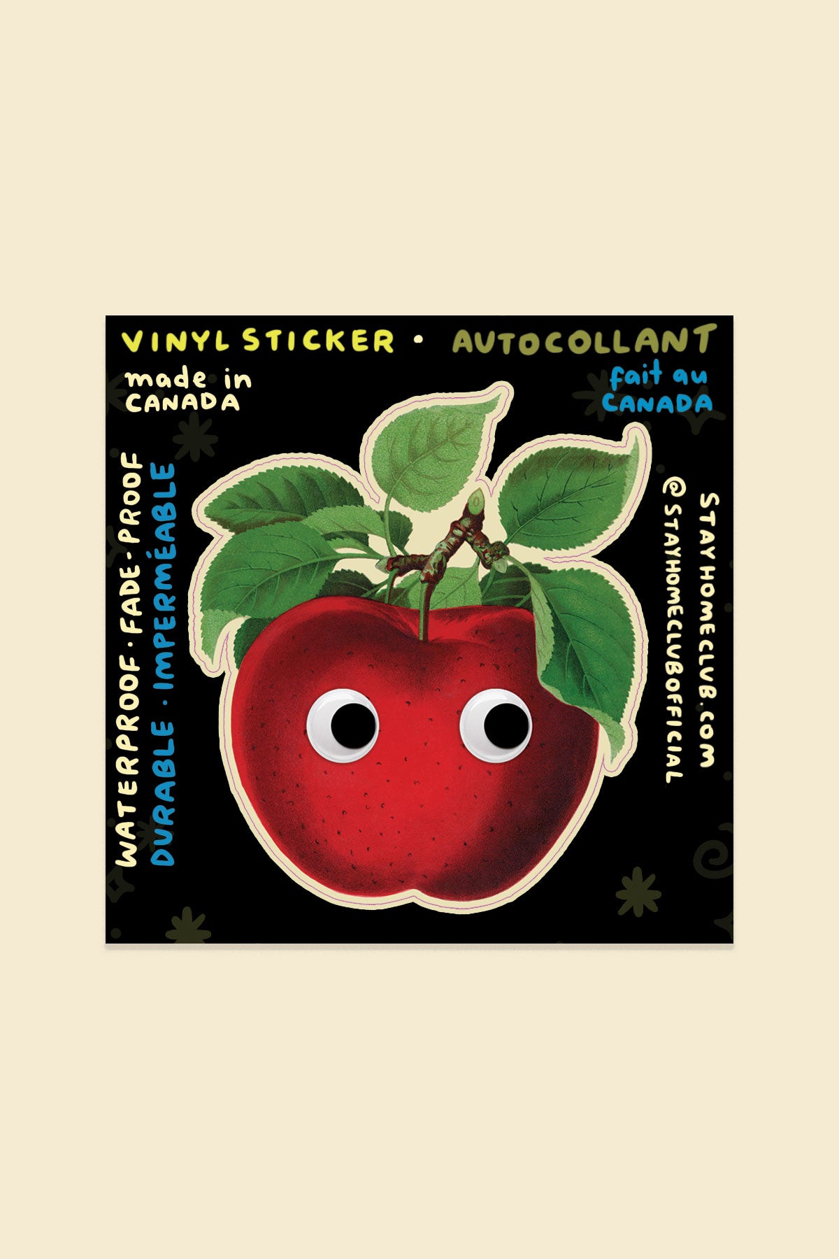 Googly Apple Vinyl Sticker