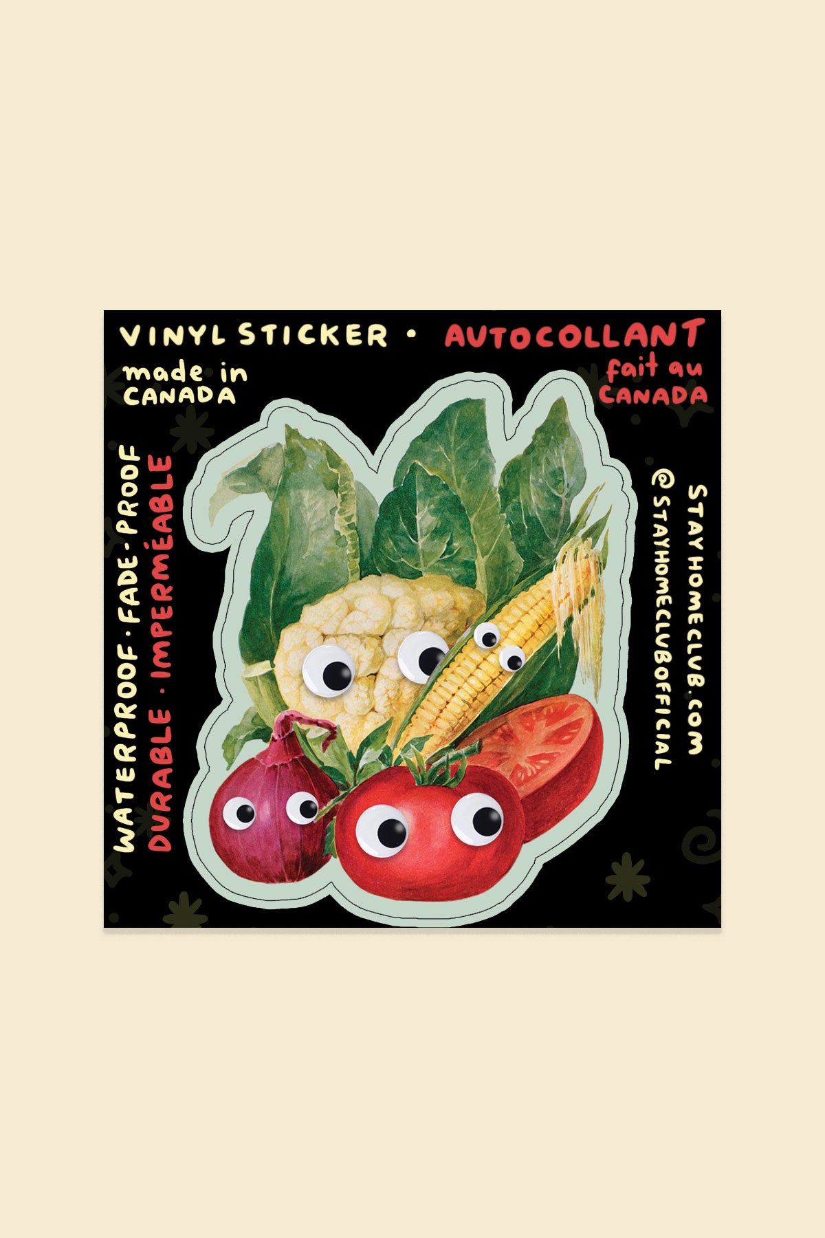 Googly Veg Vinyl Sticker