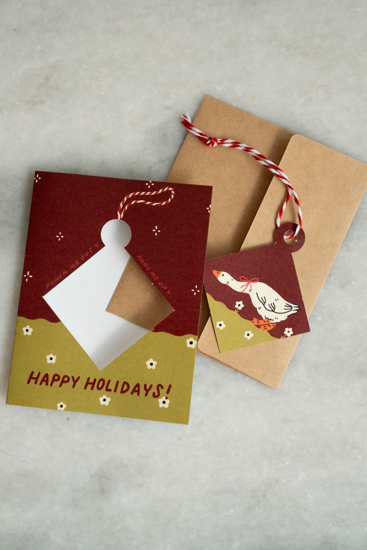 Holiday Goose - Punch-Out Ornament Card